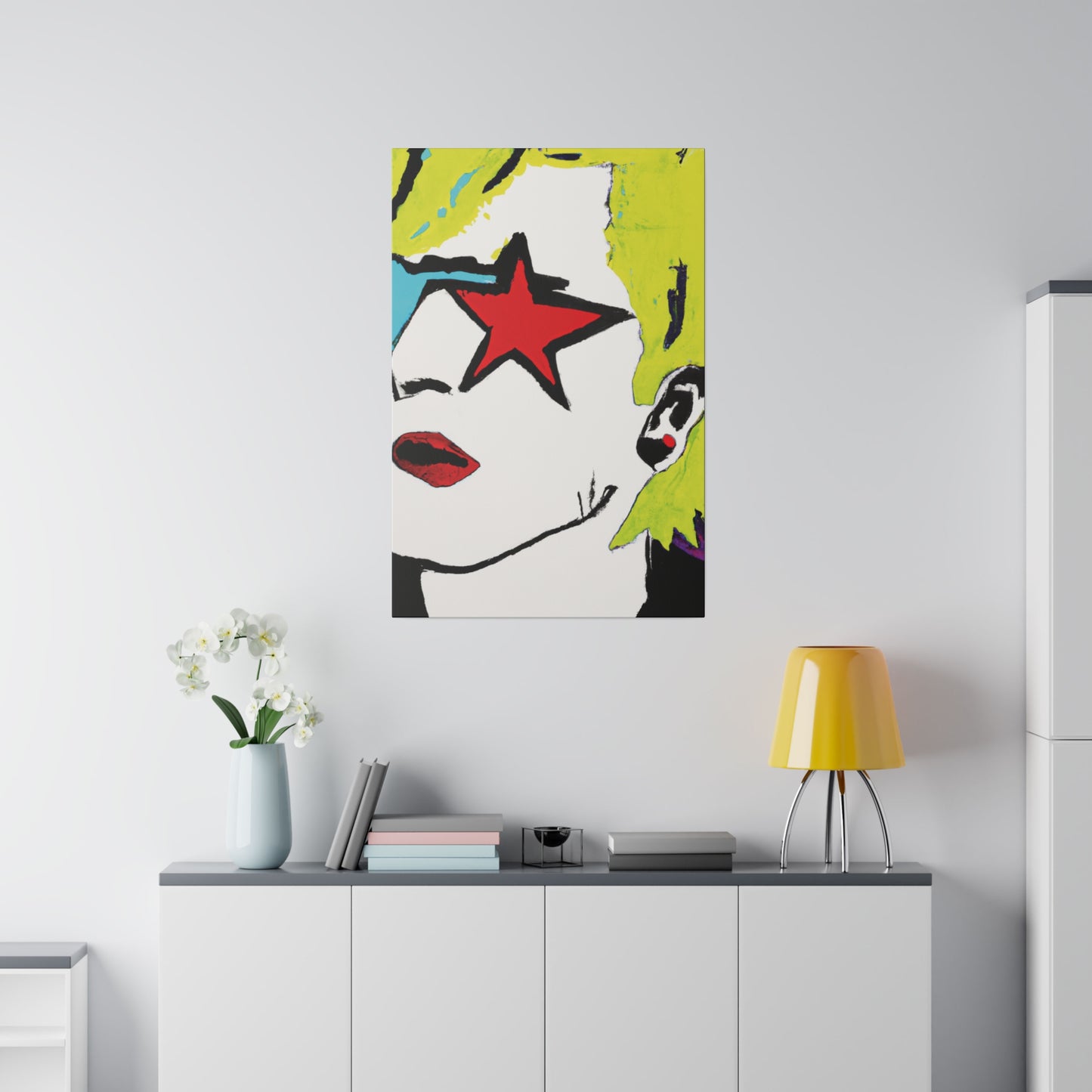 6352S - Rockstar Painting Print | Face | Abstract | Poster | Home Decor | Wall Art | Music Art | Canvas