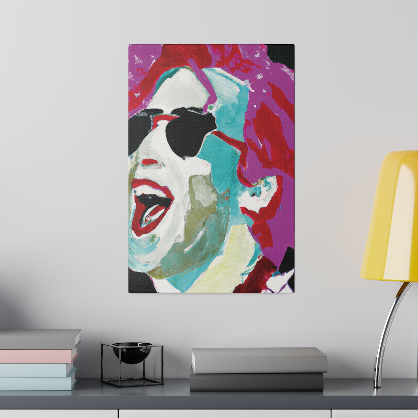 7676H - Rockstar Painting Print | Face | Abstract | Poster | Home Decor | Wall Art | Music Art | Canvas