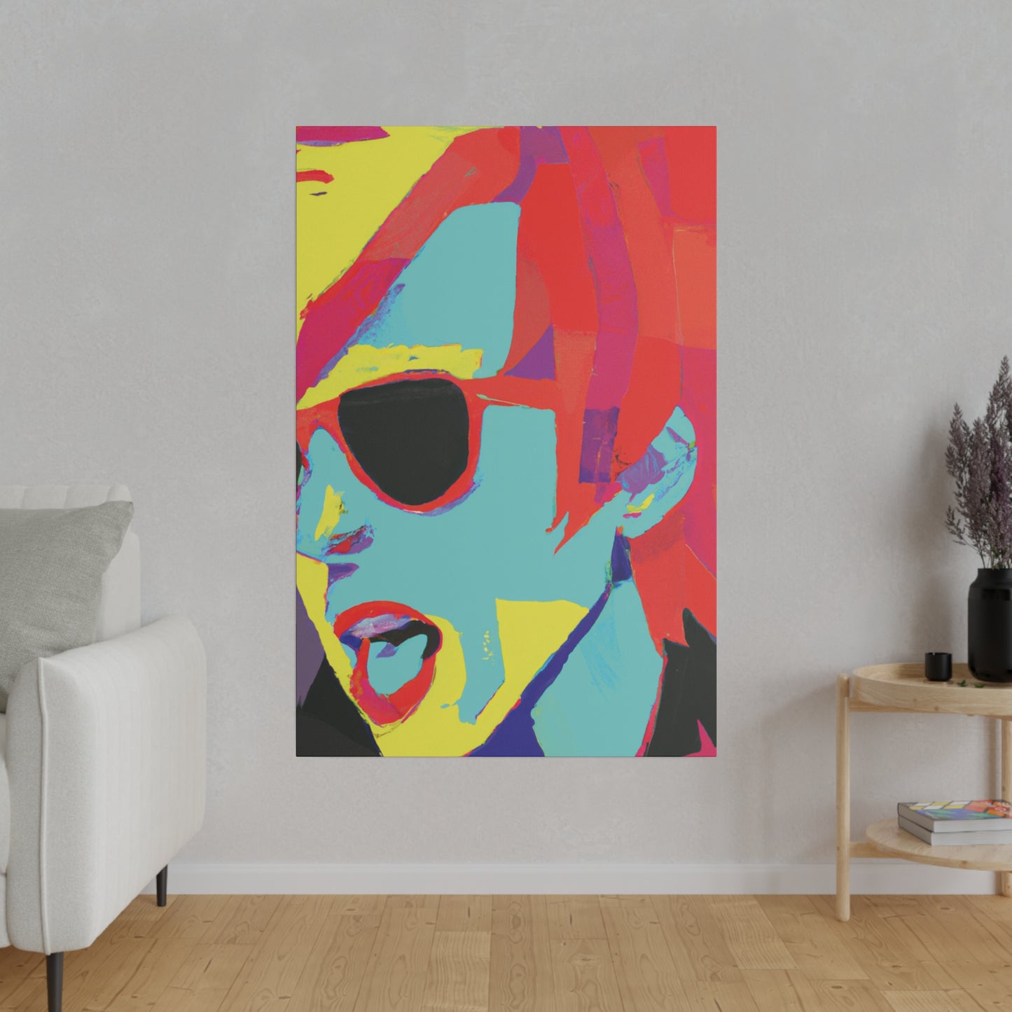 4511A - Rockstar Painting Print | Face | Abstract | Poster | Home Decor | Wall Art | Music Art | Canvas