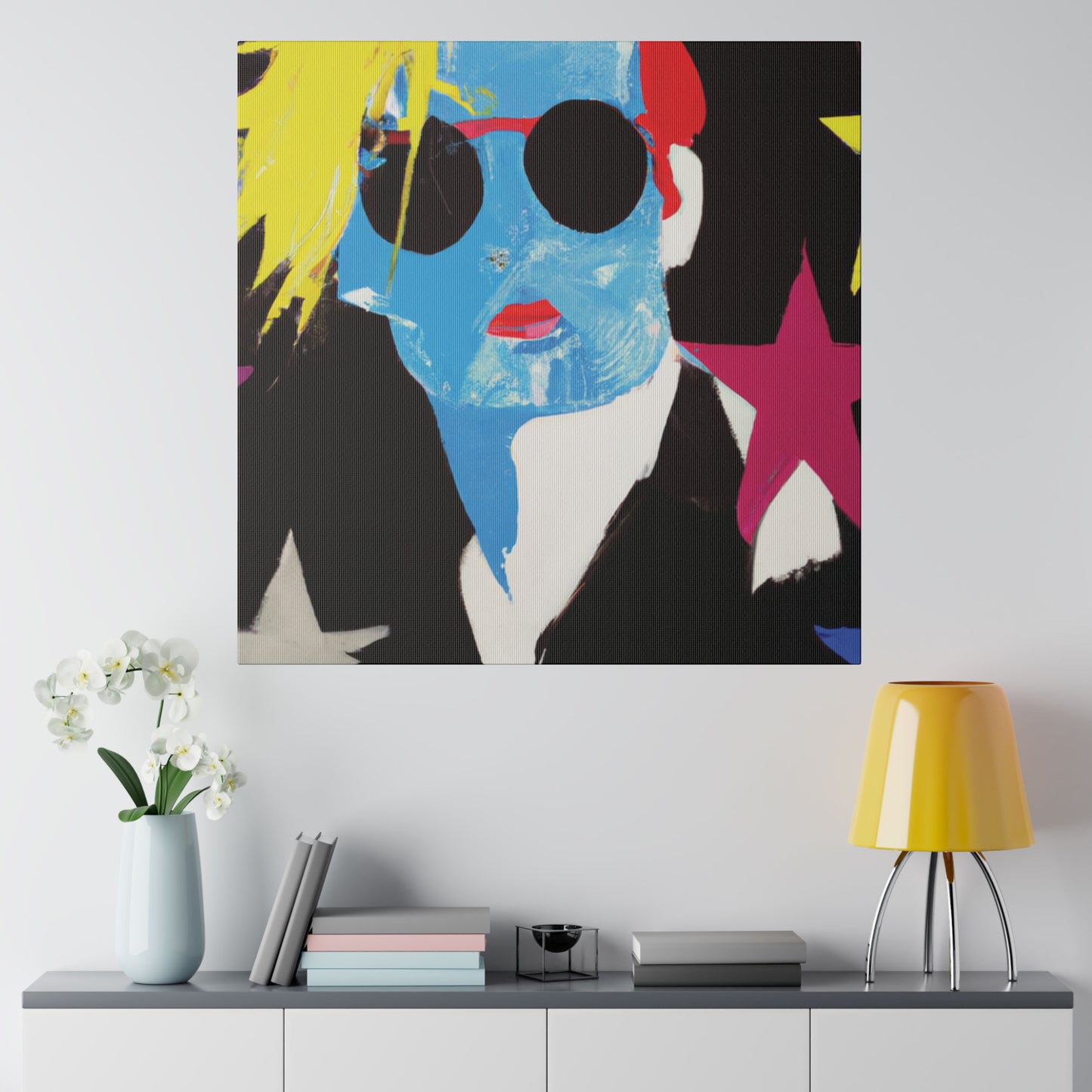 9993U - Rockstar Painting Print | Face | Abstract | Poster | Home Decor | Wall Art | Music Art | Canvas