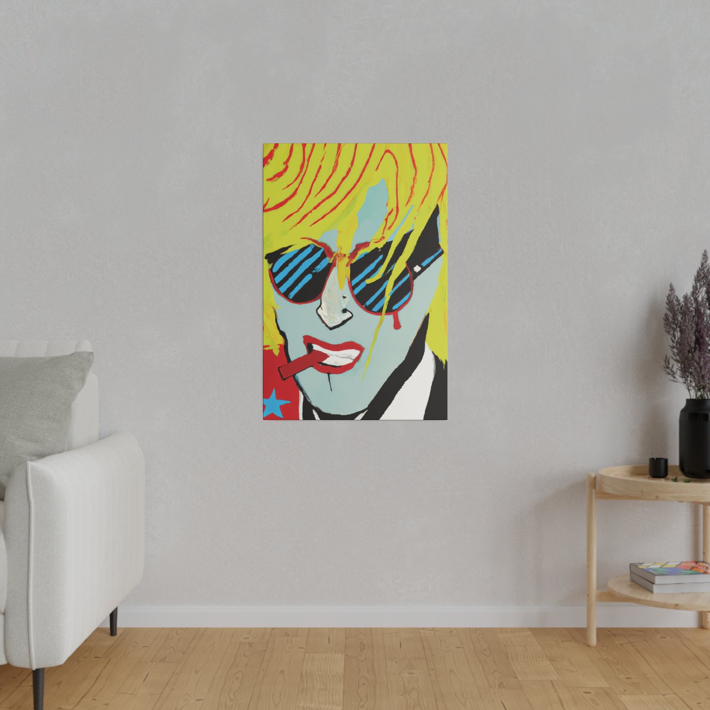 3122Y - Rockstar Painting Print | Face | Abstract | Poster | Home Decor | Wall Art | Music Art | Canvas