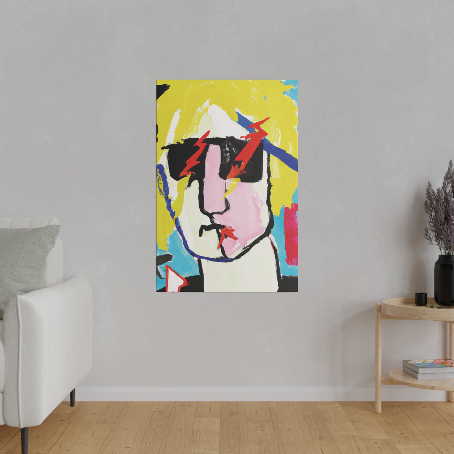 6067F - Rockstar Painting Print | Face | Abstract | Poster | Home Decor | Wall Art | Music Art | Canvas