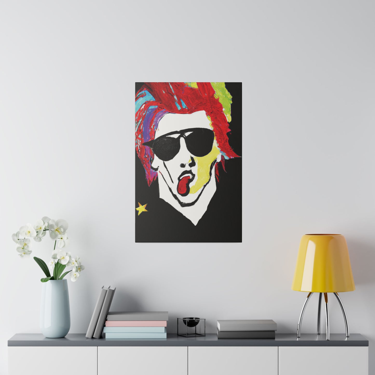 7799D - Rockstar Painting Print | Face | Abstract | Poster | Home Decor | Wall Art | Music Art | Canvas