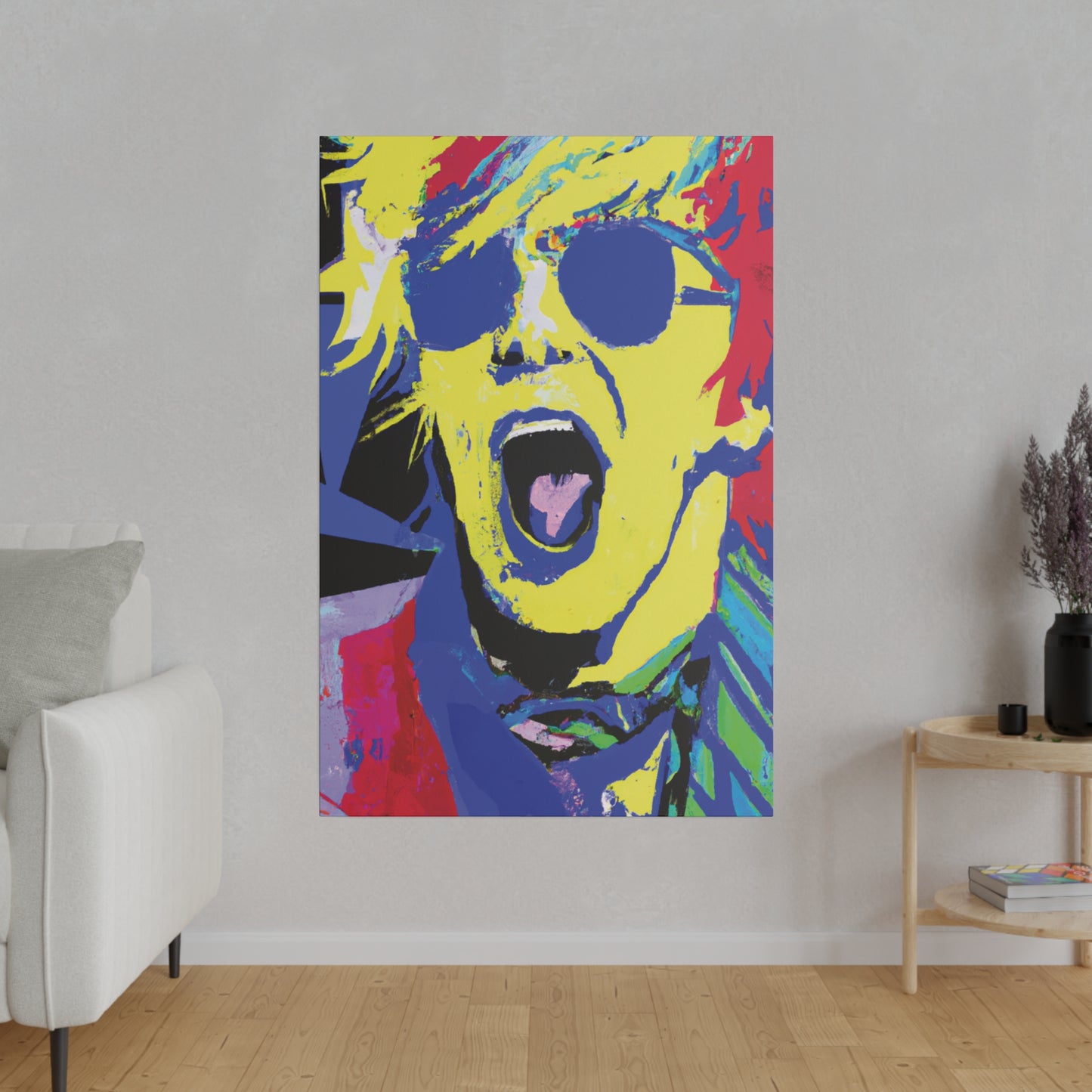 7451T - Rockstar Painting Print | Face | Abstract | Poster | Home Decor | Wall Art | Music Art | Canvas