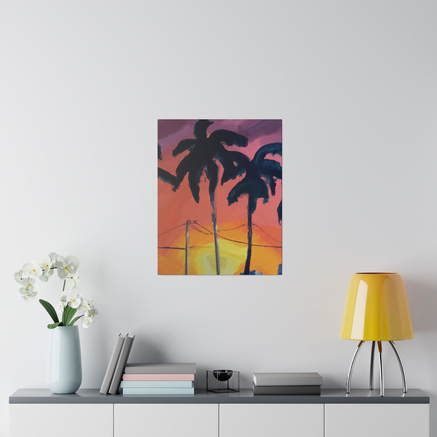 2524F - Miami Beach Sunset Painting Print | Miami | Beach | Sunset | Poster | Home Decor | Wall Art | Canvas