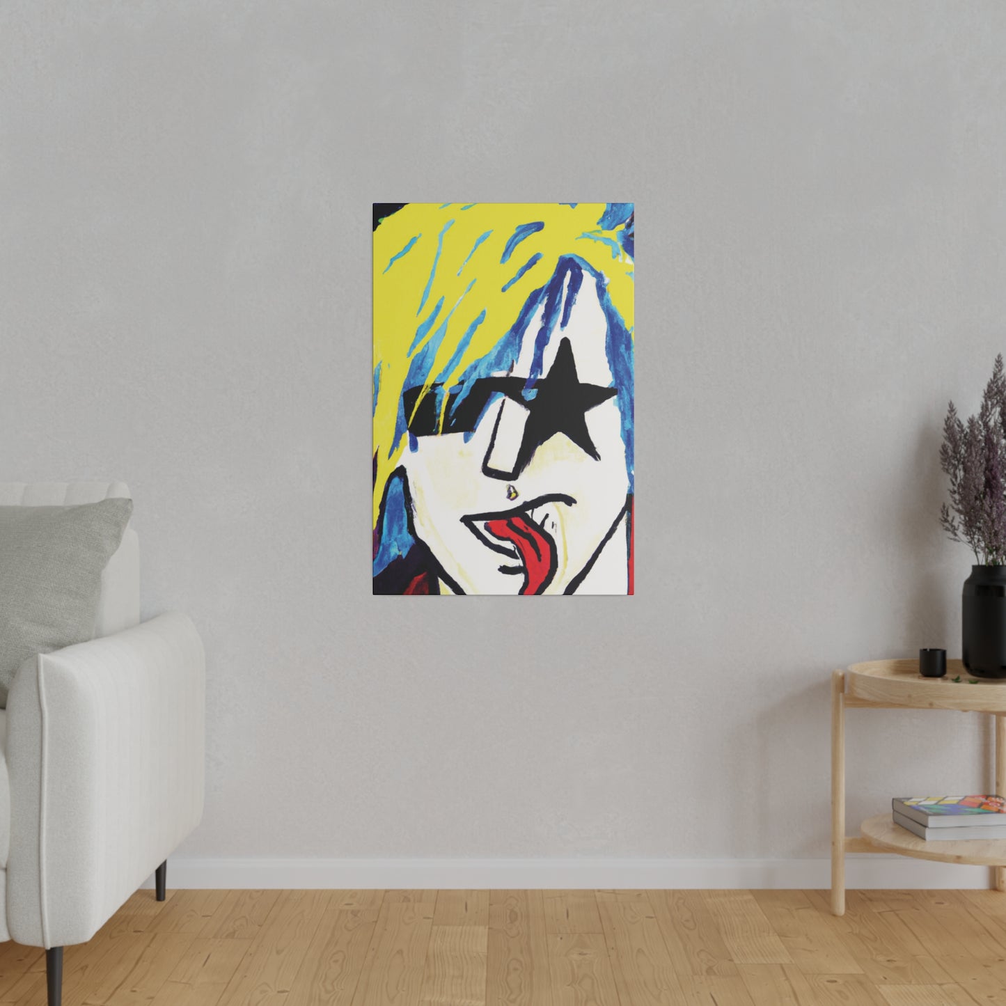 8584V - Rockstar Painting Print | Face | Abstract | Poster | Home Decor | Wall Art | Music Art | Canvas