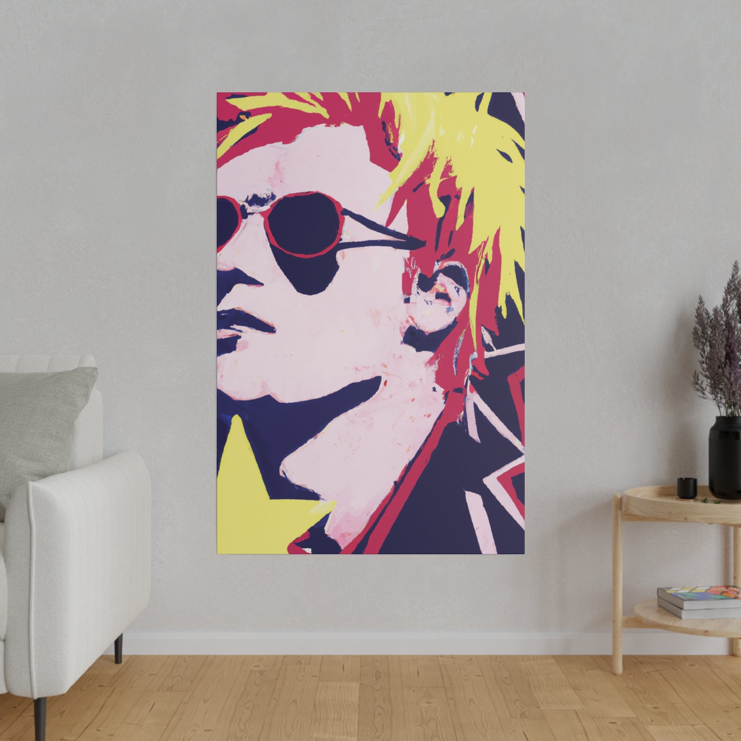 3173K - Rockstar Painting Print | Face | Abstract | Poster | Home Decor | Wall Art | Music Art | Canvas