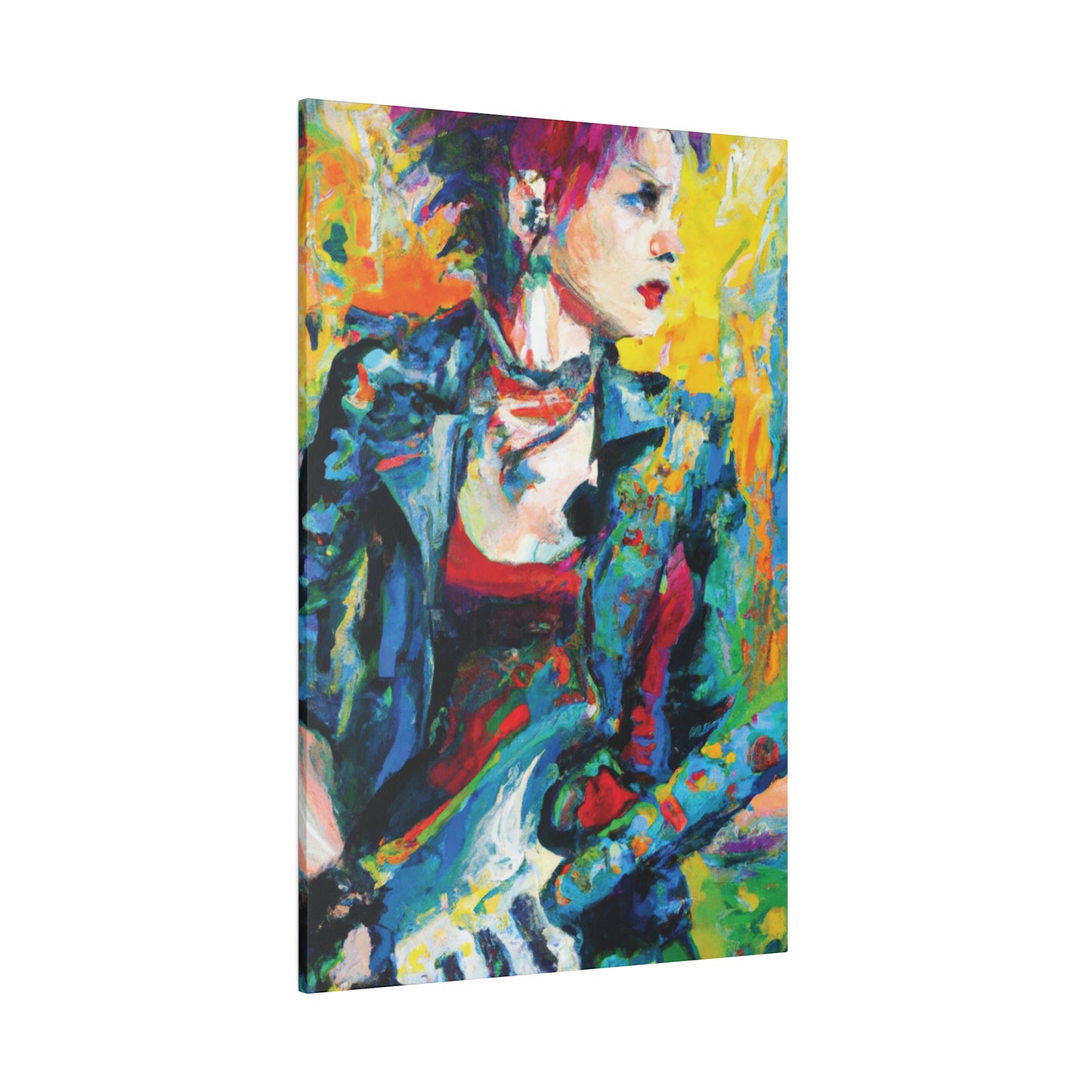 9075K - Rockstar Oil Painting Style Print | Poster | Home Decor | Wall Art | Music Art | Canvas