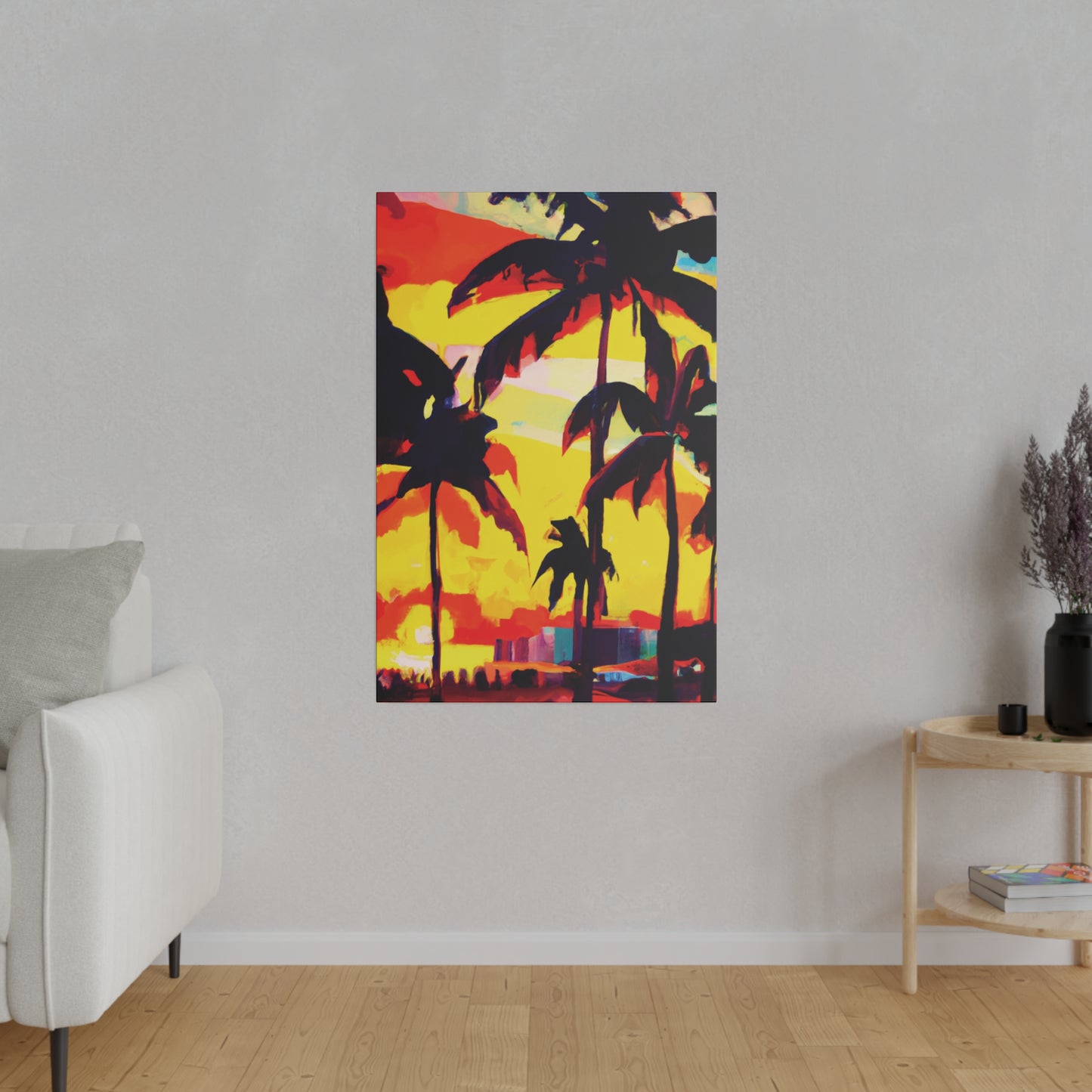 7643G - Miami Beach Sunset Painting Print | Miami | Beach | Sunset | Poster | Home Decor | Wall Art | Canvas