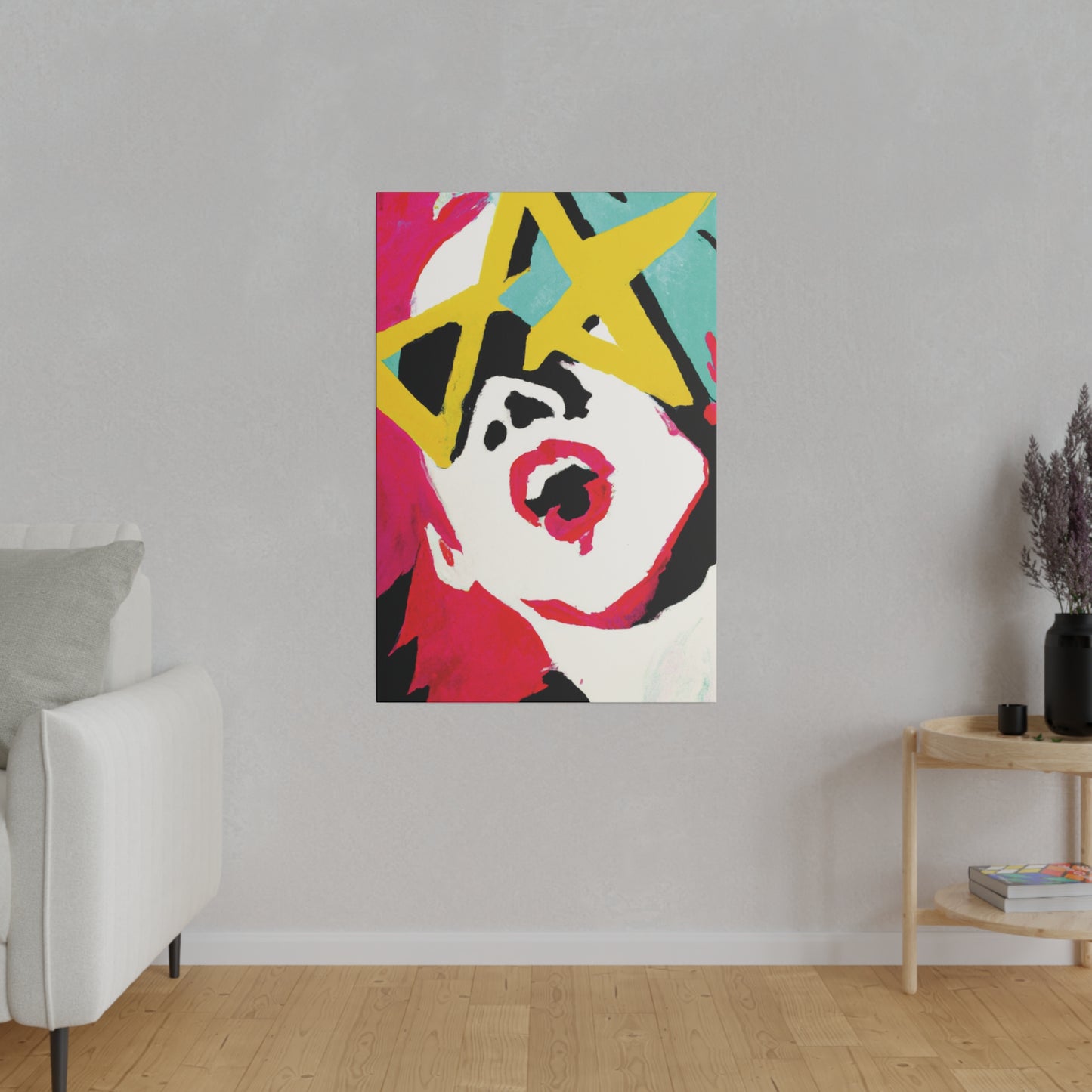 9419T - Rockstar Painting Print | Face | Abstract | Poster | Home Decor | Wall Art | Music Art | Canvas