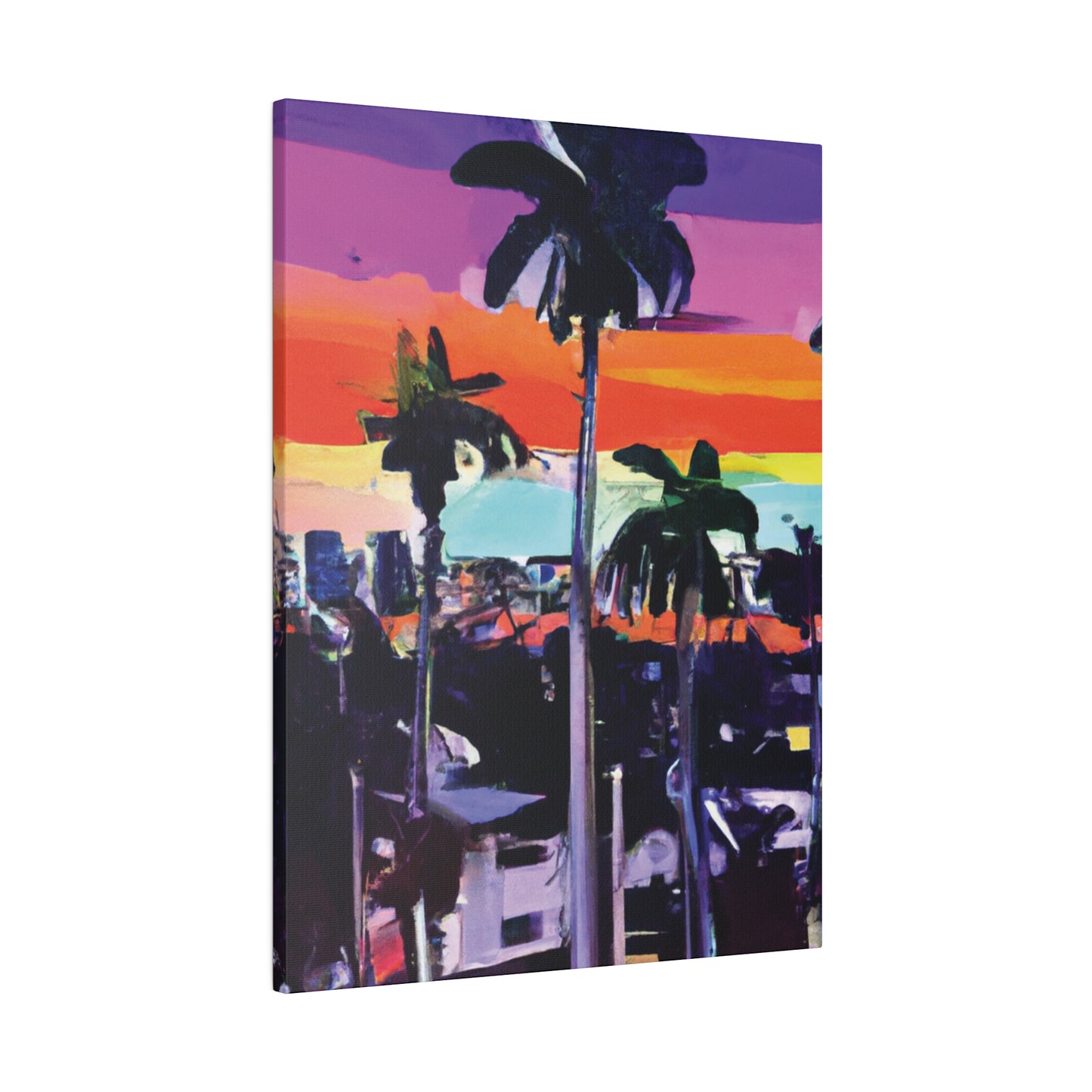 8668T - Miami Beach Sunset Painting Print | Miami | Beach | Sunset | Poster | Home Decor | Wall Art | Canvas