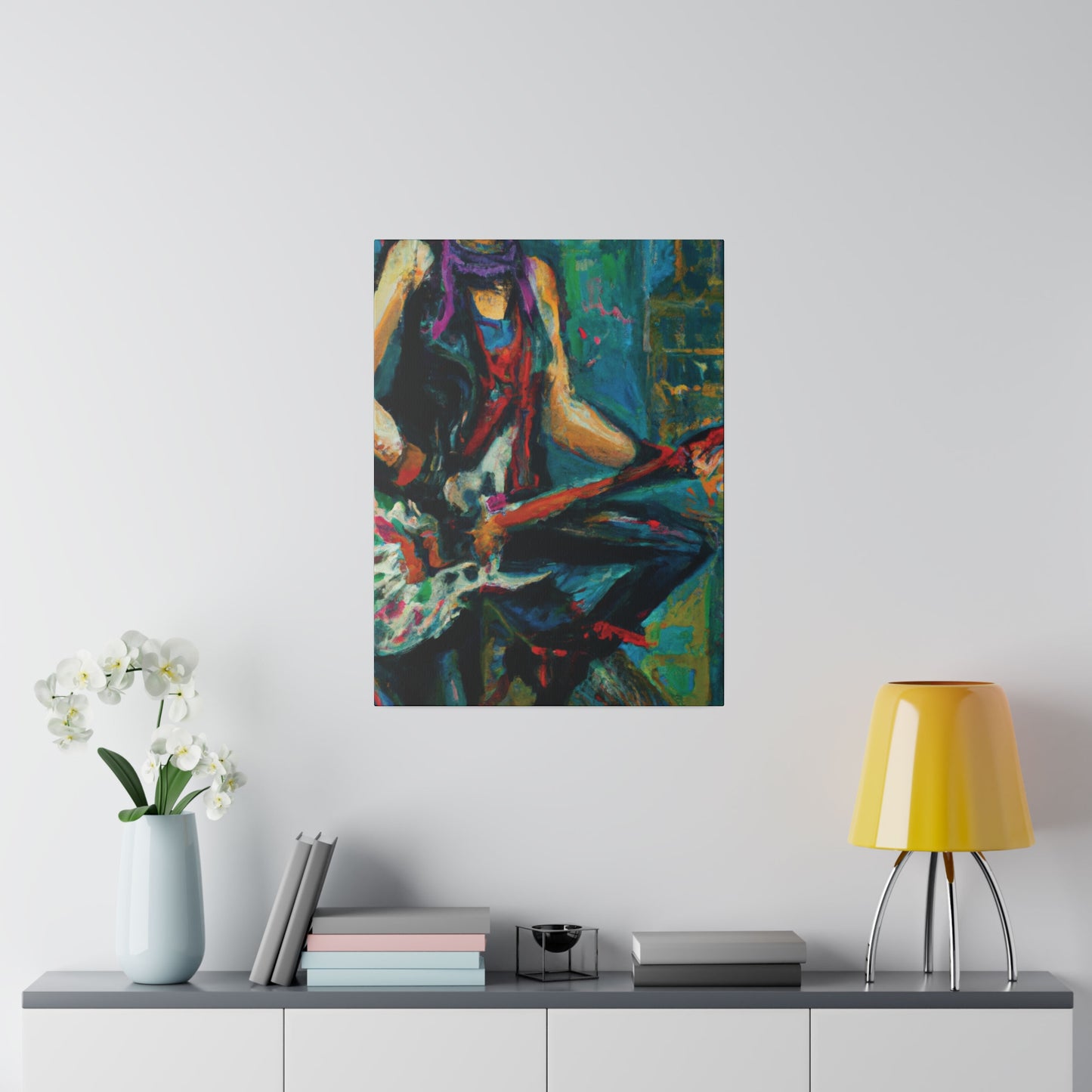 1163E - Rockstar Oil Painting Style Print | Poster | Home Decor | Wall Art | Music Art | Canvas