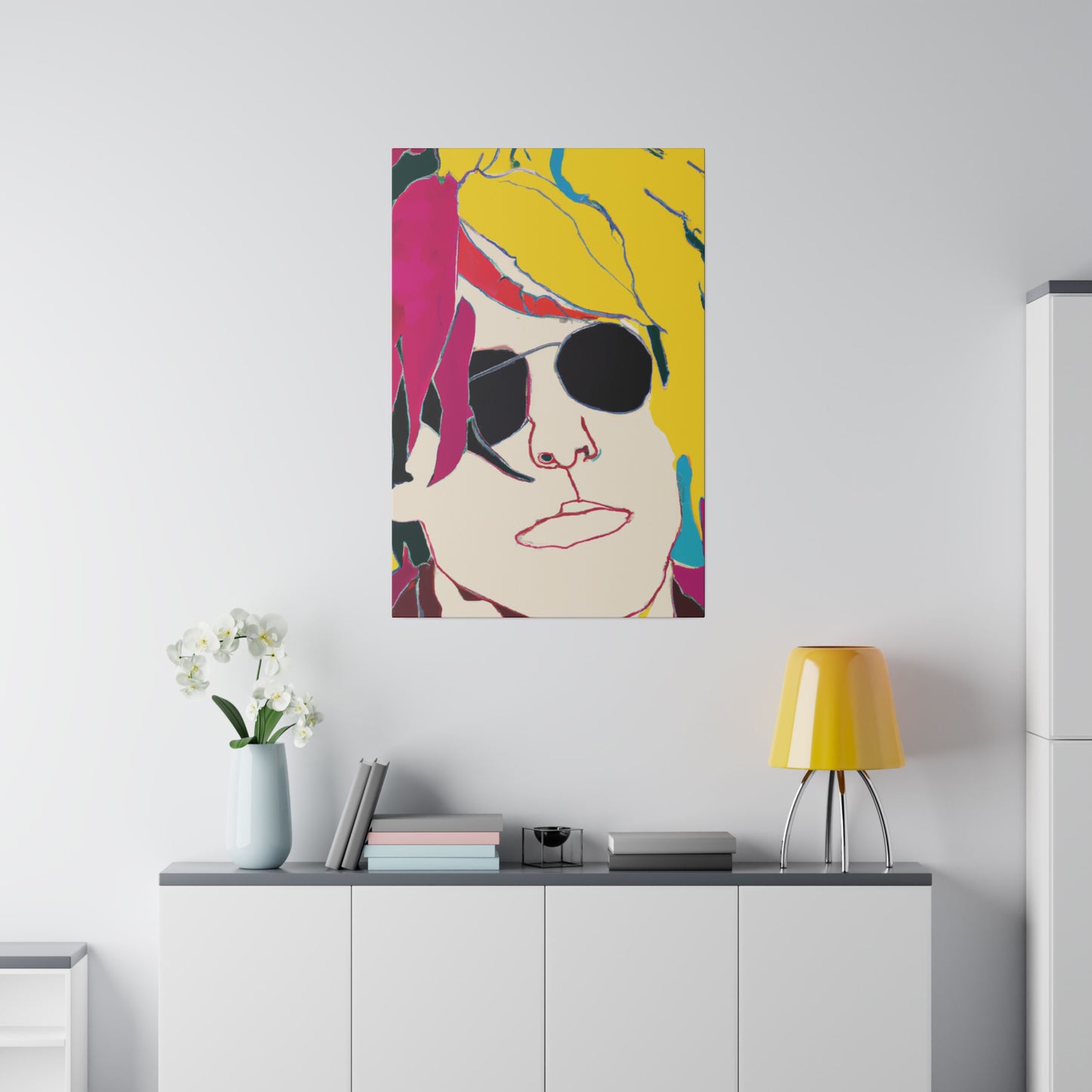 9138E - Rockstar Painting Print | Face | Abstract | Poster | Home Decor | Wall Art | Music Art | Canvas