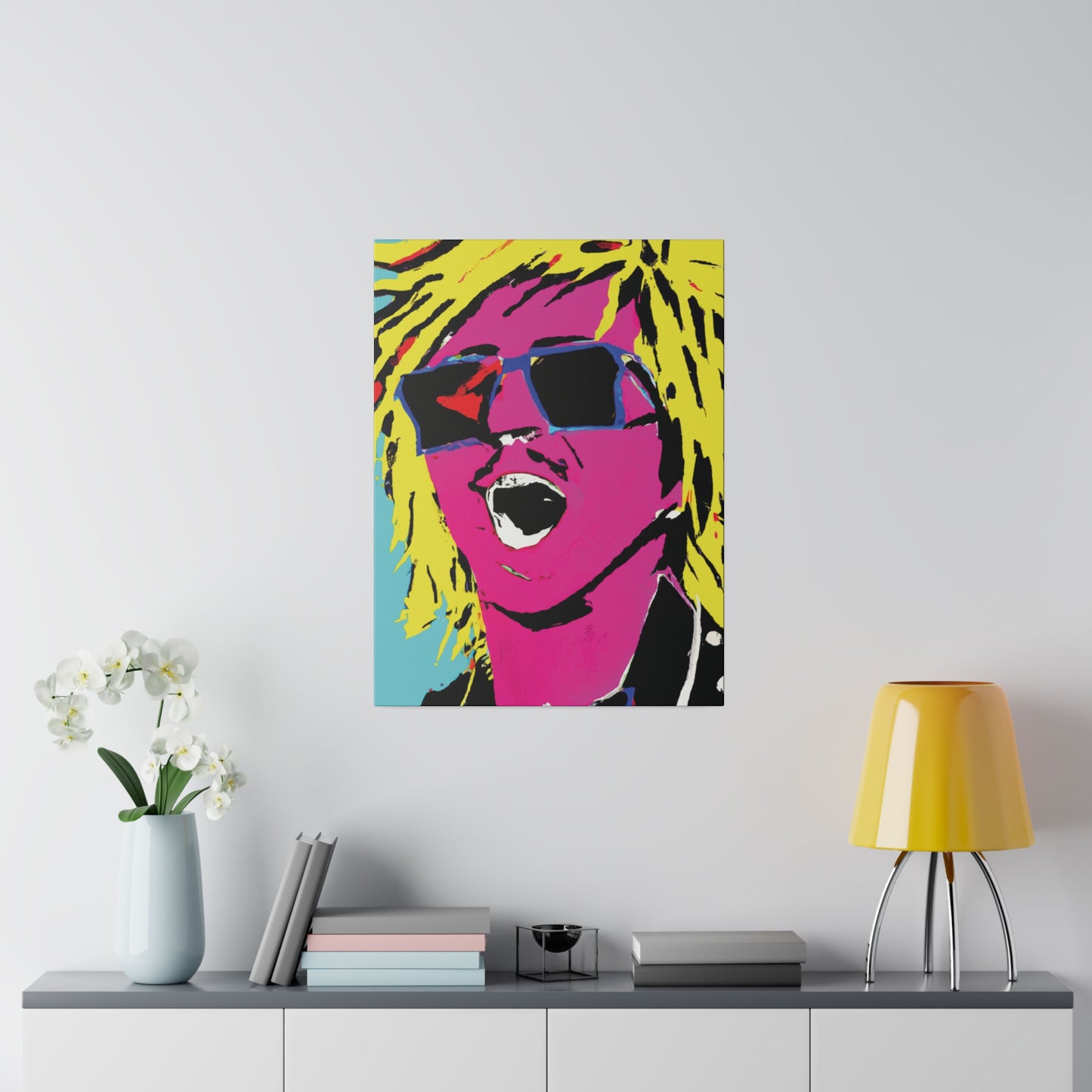 8376W - Rockstar Painting Print | Face | Abstract | Poster | Home Decor | Wall Art | Music Art | Canvas