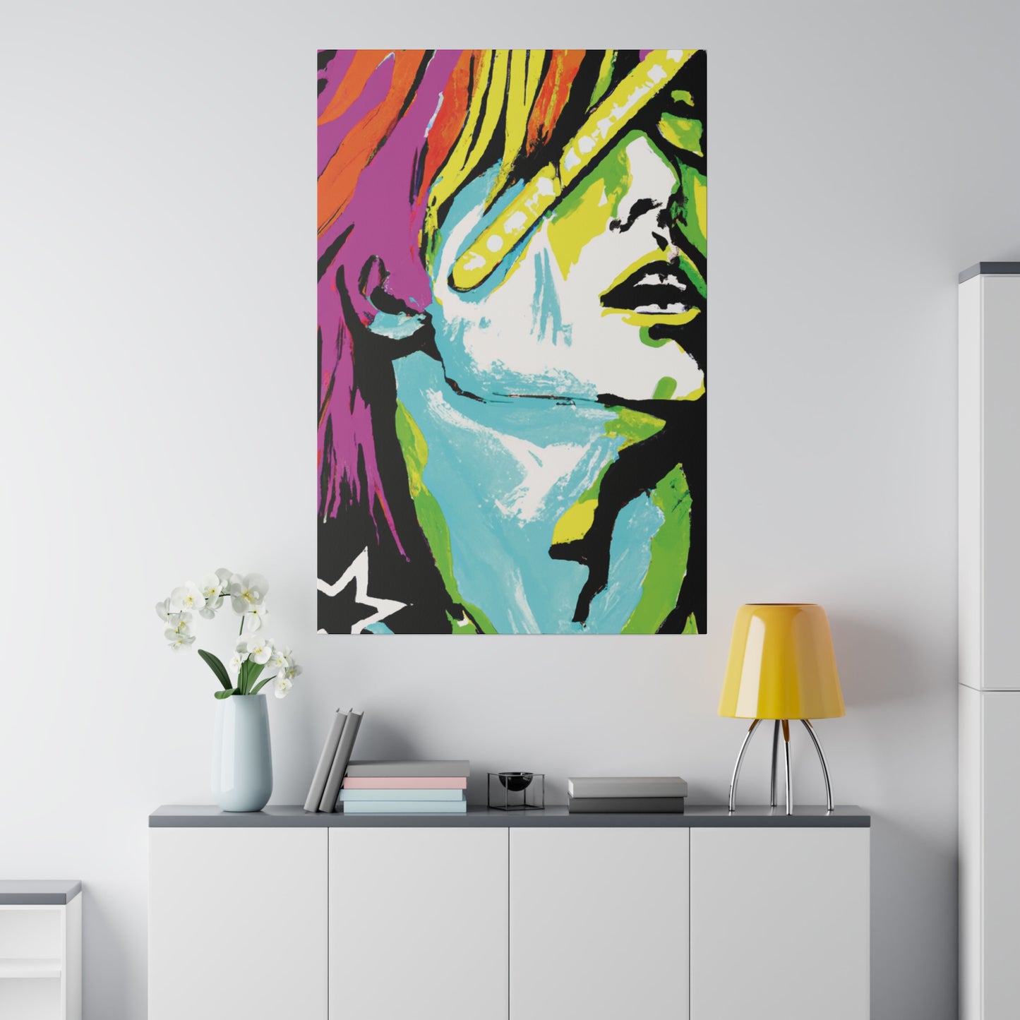 2120E - Rockstar Painting Print | Face | Abstract | Poster | Home Decor | Wall Art | Music Art | Canvas