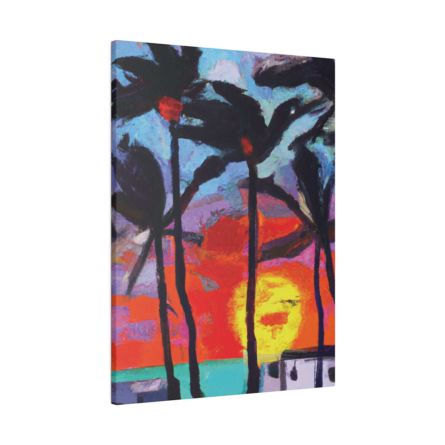 8407Q - Miami Beach Sunset Painting Print | Miami | Beach | Sunset | Poster | Home Decor | Wall Art | Canvas