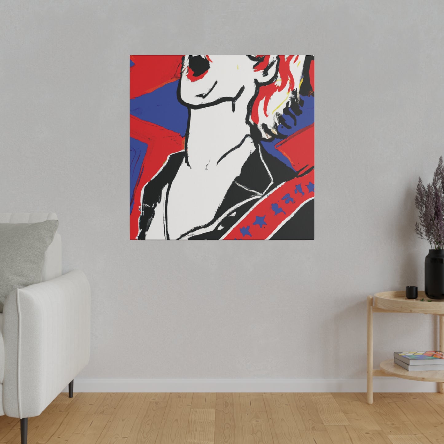 7263X - Rockstar Painting Print | Face | Abstract | Poster | Home Decor | Wall Art | Music Art | Canvas