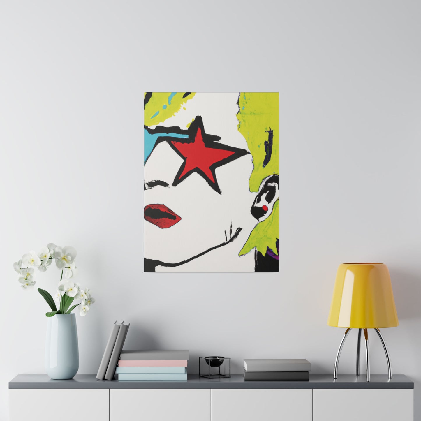 6352S - Rockstar Painting Print | Face | Abstract | Poster | Home Decor | Wall Art | Music Art | Canvas