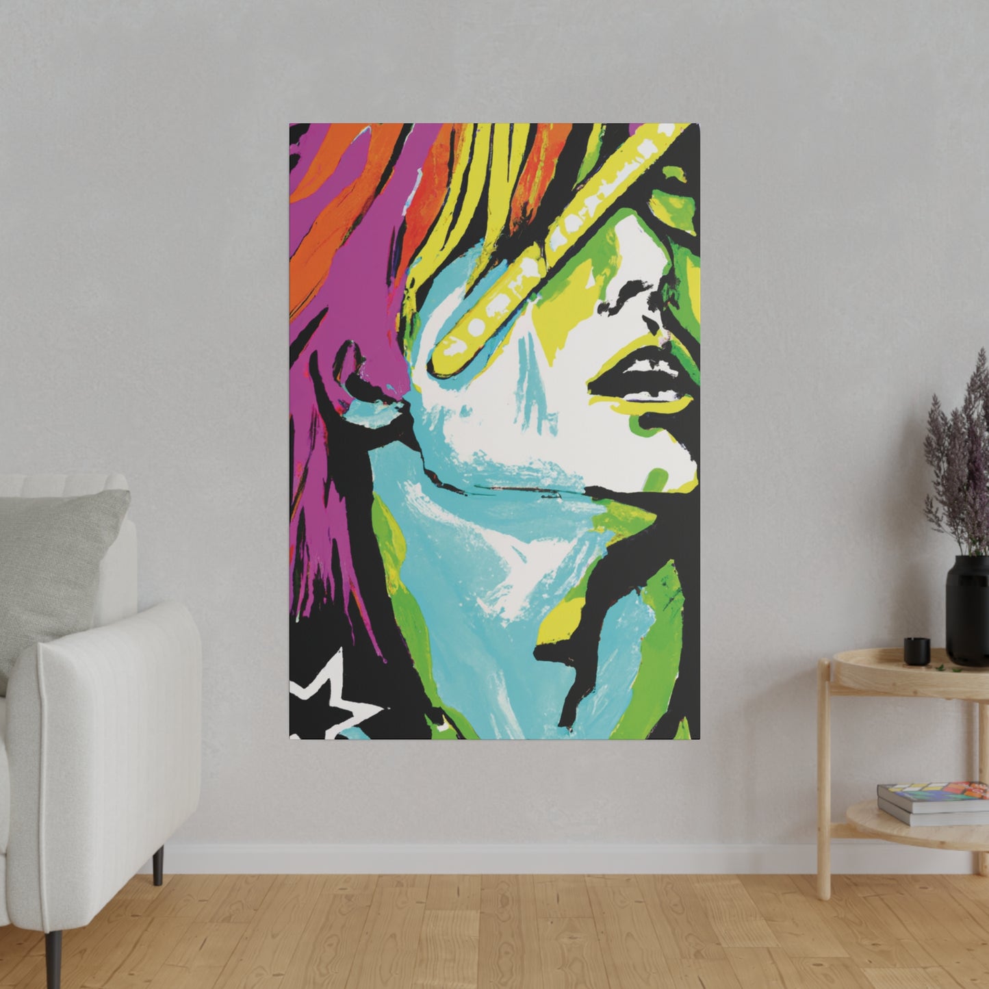 2120E - Rockstar Painting Print | Face | Abstract | Poster | Home Decor | Wall Art | Music Art | Canvas