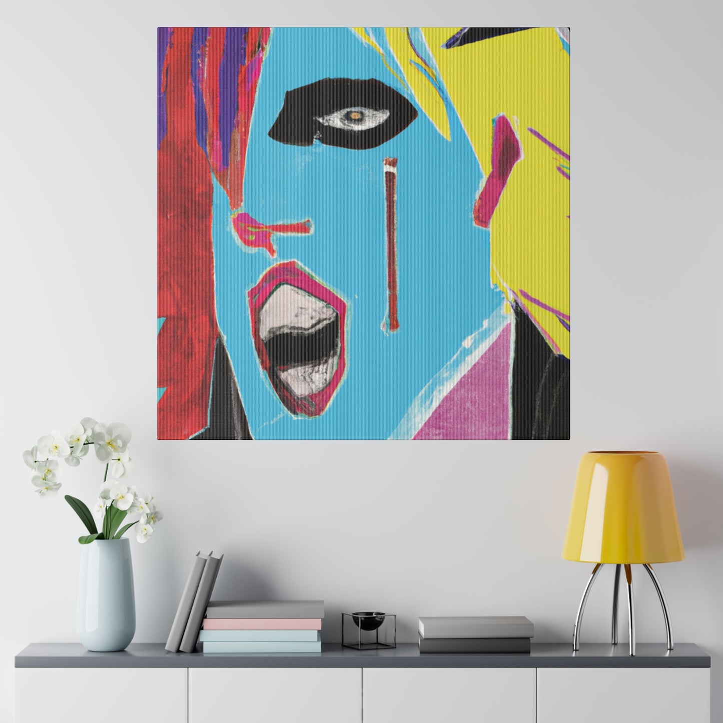 8365A - Rockstar Painting Print | Face | Abstract | Poster | Home Decor | Wall Art | Music Art | Canvas