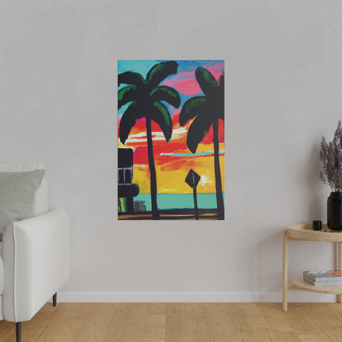 9346Y - Miami Beach Sunset Painting Print | Miami | Beach | Sunset | Poster | Home Decor | Wall Art | Canvas