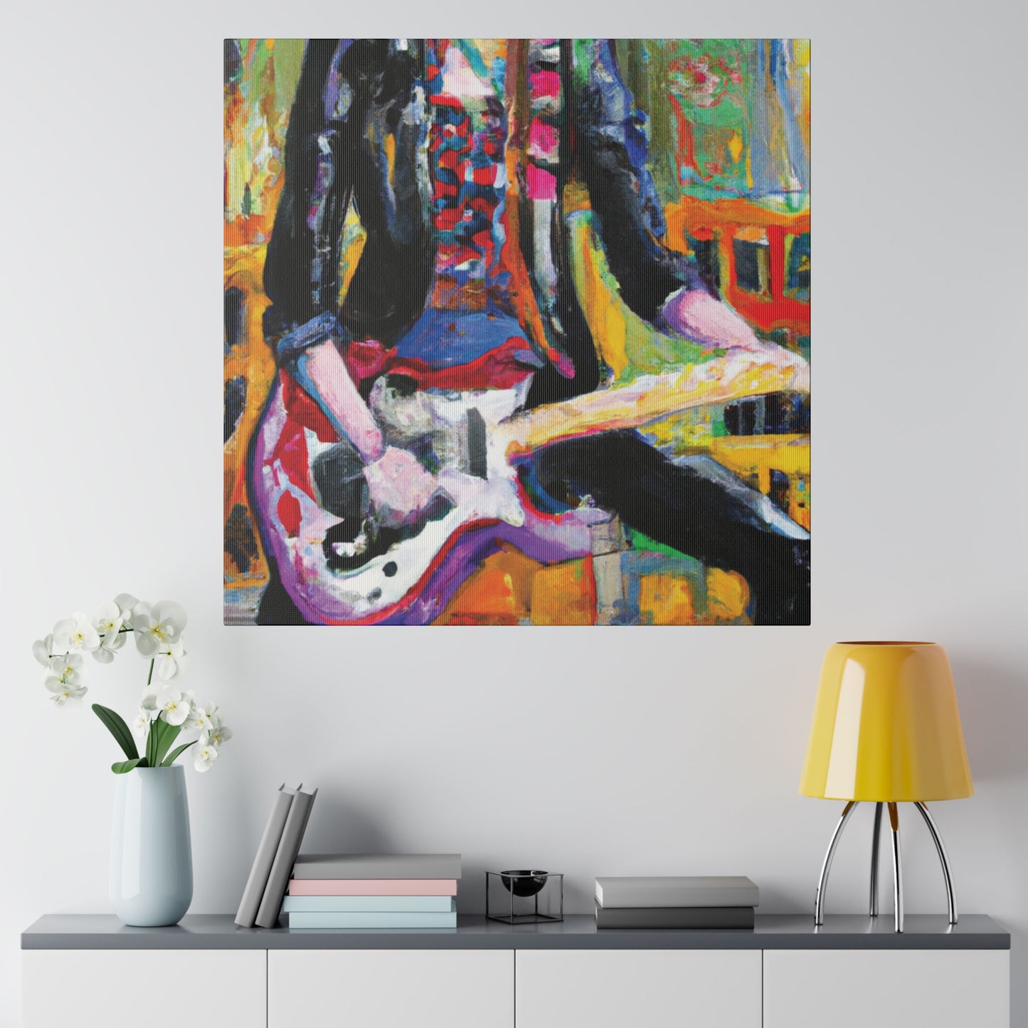 834H - Rockstar Oil Painting Style Print | Poster | Home Decor | Wall Art | Music Art | Canvas