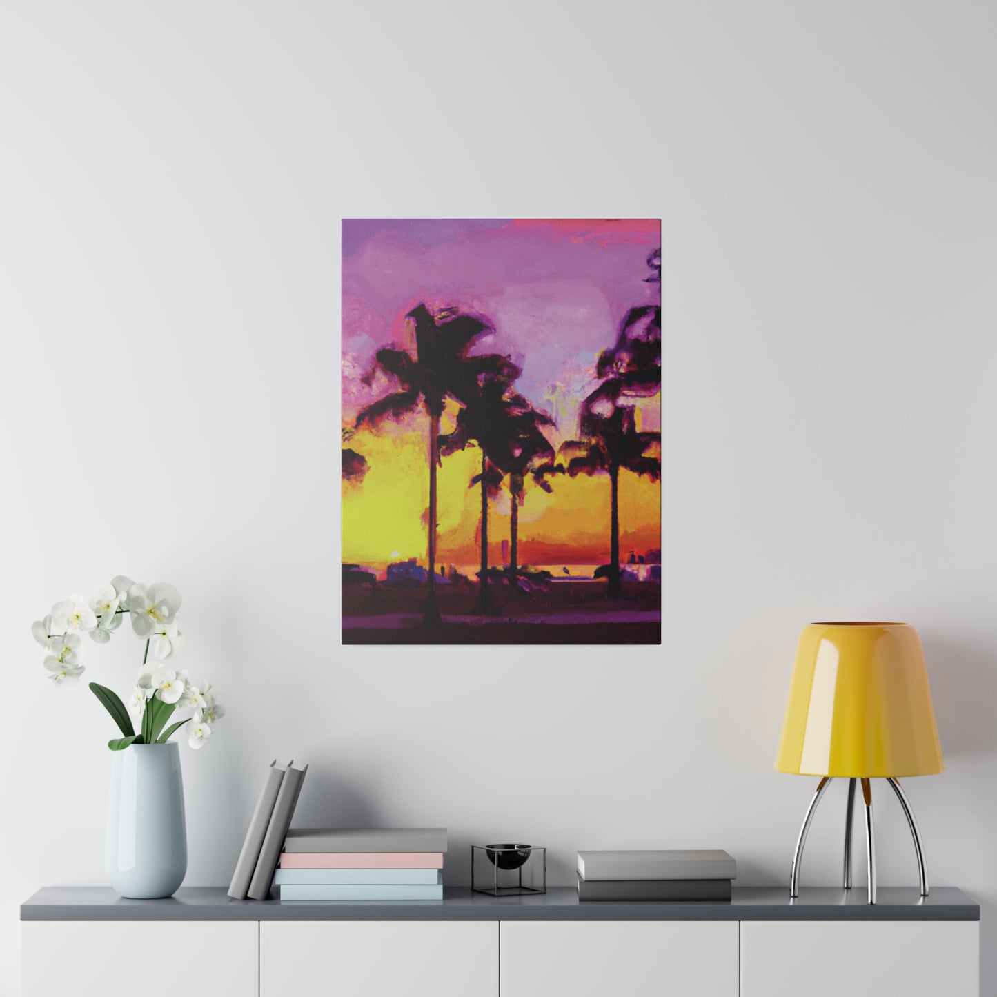 3958L - Miami Beach Sunset Painting Print | Miami | Beach | Sunset | Poster | Home Decor | Wall Art | Canvas