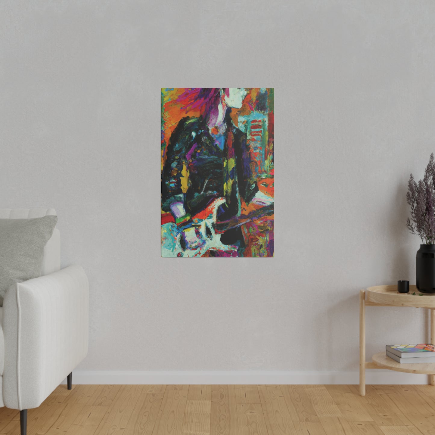 8673Z - Rockstar Oil Painting Style Print | Poster | Home Decor | Wall Art | Music Art | Canvas