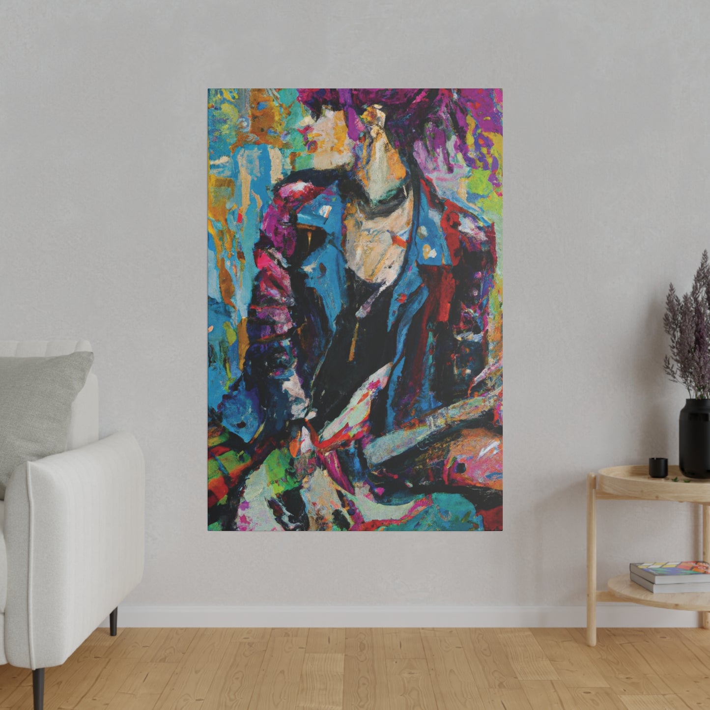 9653F - Rockstar Oil Painting Style Print | Poster | Home Decor | Wall Art | Music Art | Canvas