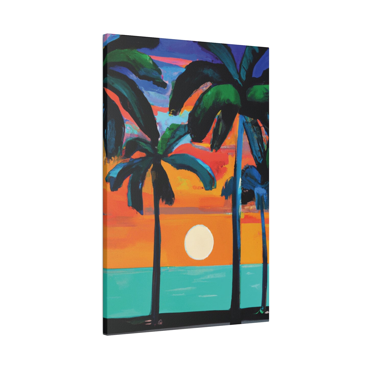 4567C - Miami Beach Sunset Painting Print | Miami | Beach | Sunset | Poster | Home Decor | Wall Art | Canvas