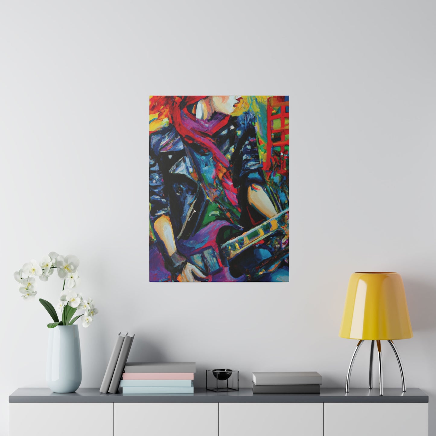 9413L - Rockstar Oil Painting Style Print | Poster | Home Decor | Wall Art | Music Art | Canvas