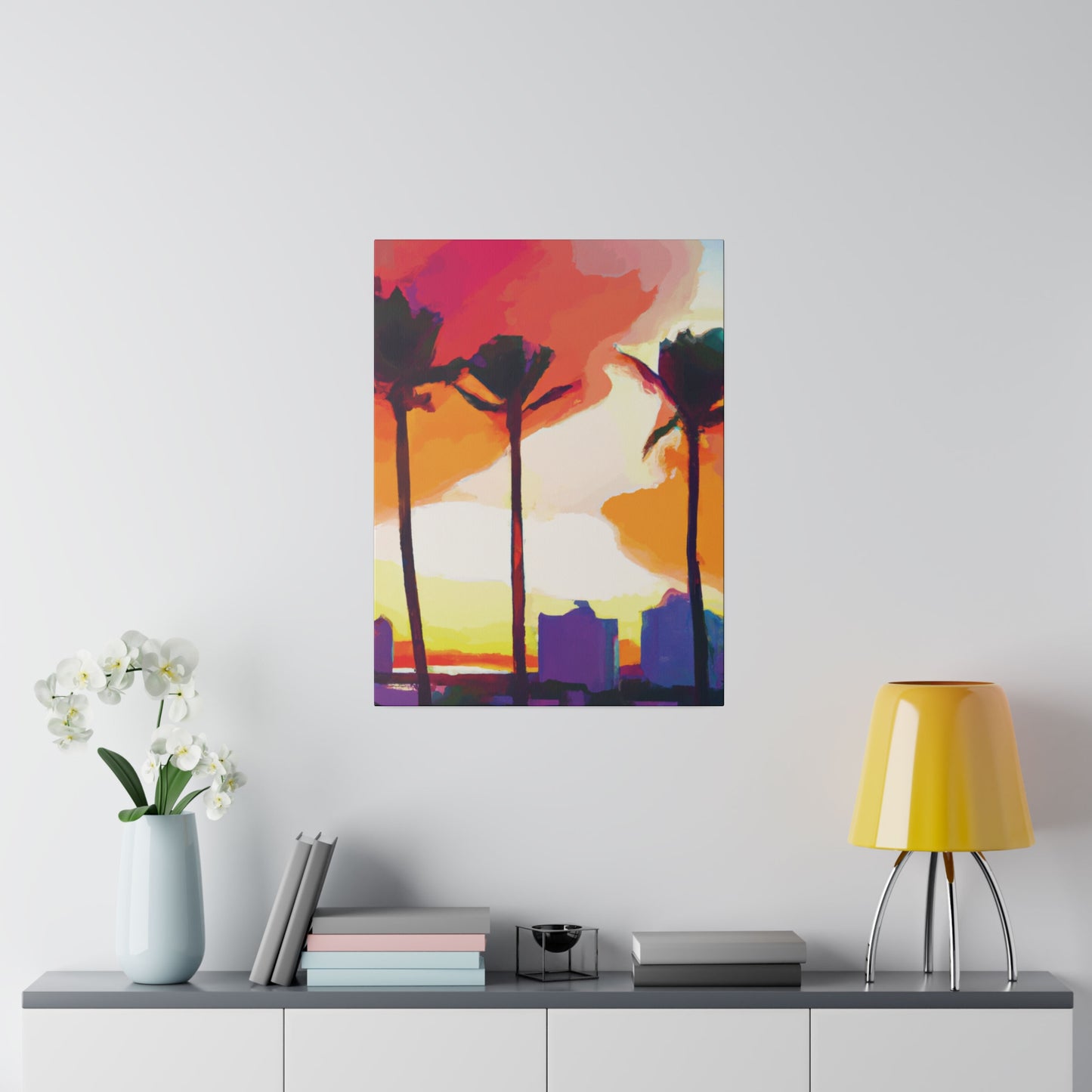 1605J - Miami Beach Sunset Painting Print | Miami | Beach | Sunset | Poster | Home Decor | Wall Art | Canvas