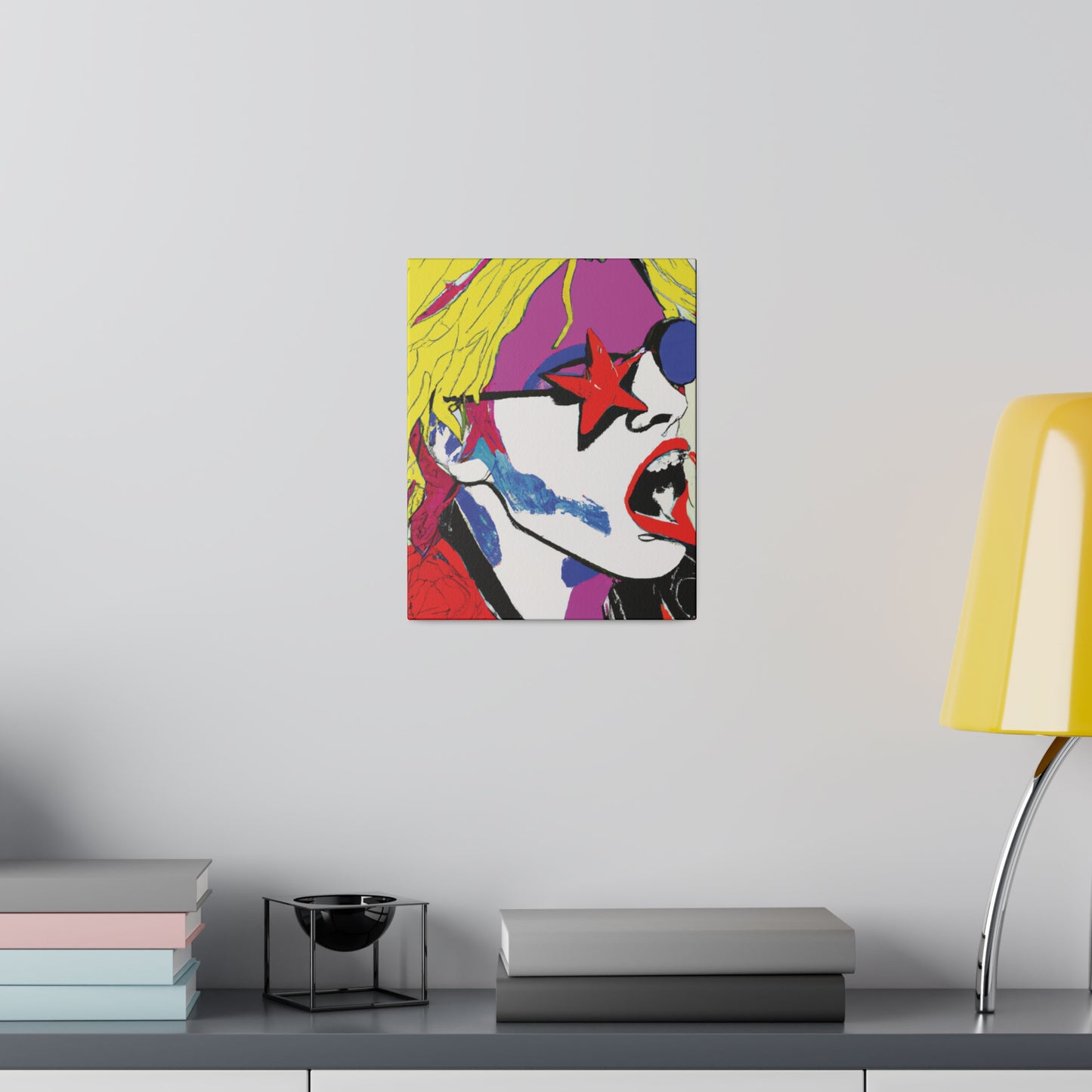 7531H - Rockstar Painting Print | Face | Abstract | Poster | Home Decor | Wall Art | Music Art | Canvas