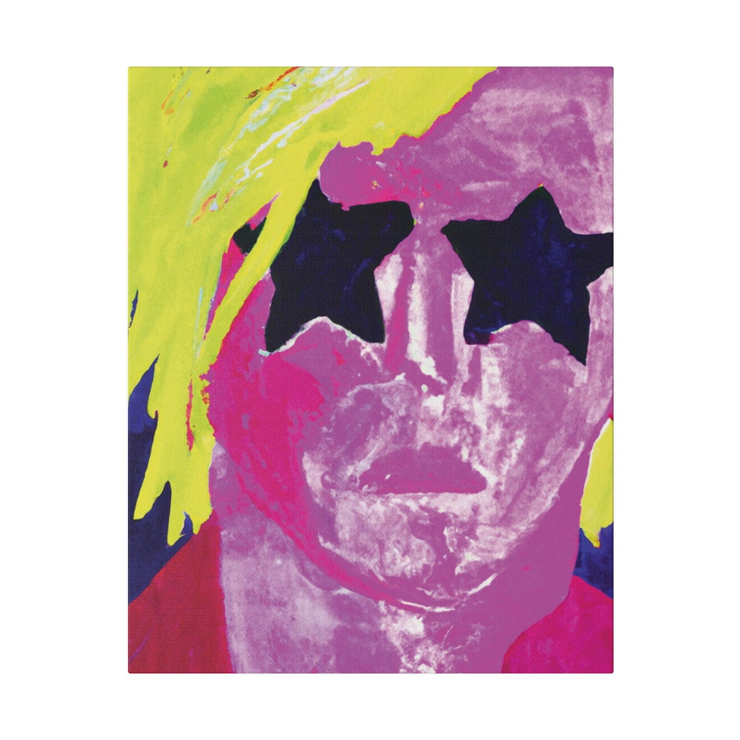 7563W - Rockstar Painting Print | Face | Abstract | Poster | Home Decor | Wall Art | Music Art | Canvas