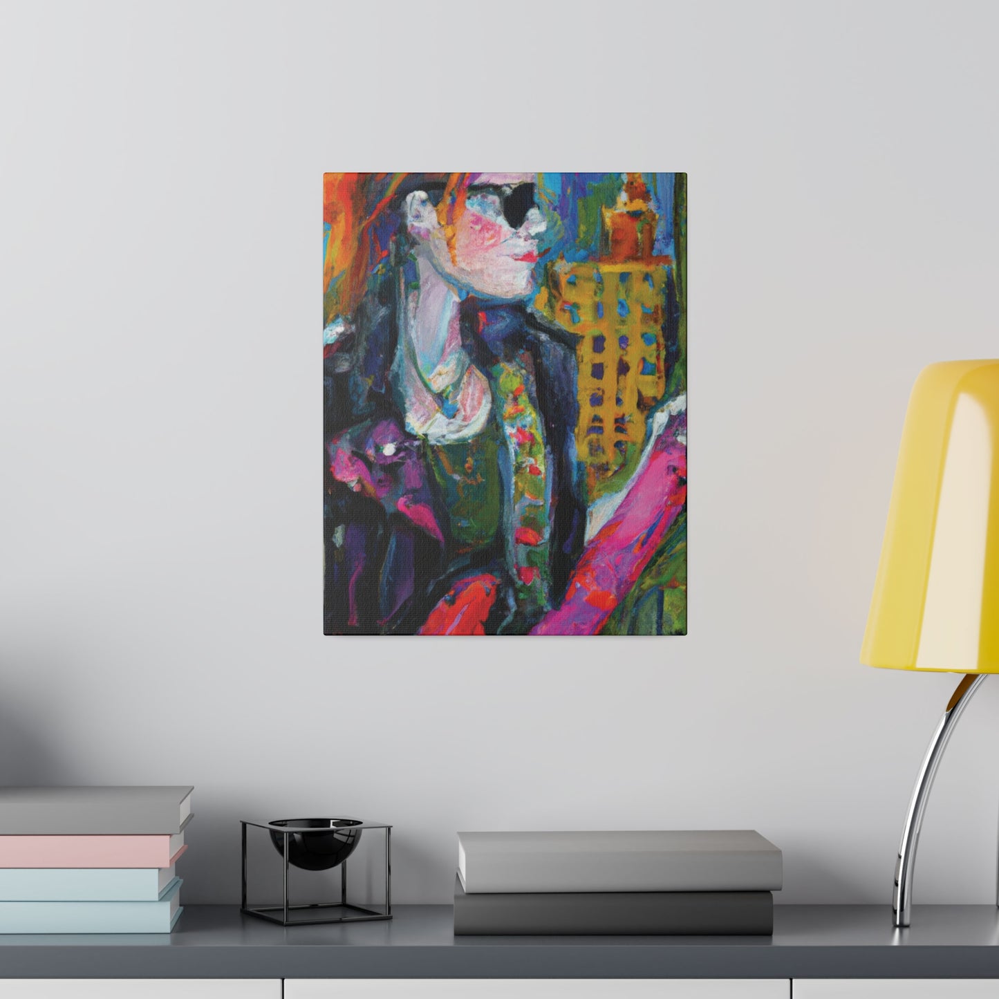 9503W - Rockstar Oil Painting Style Print | Poster | Home Decor | Wall Art | Music Art | Canvas