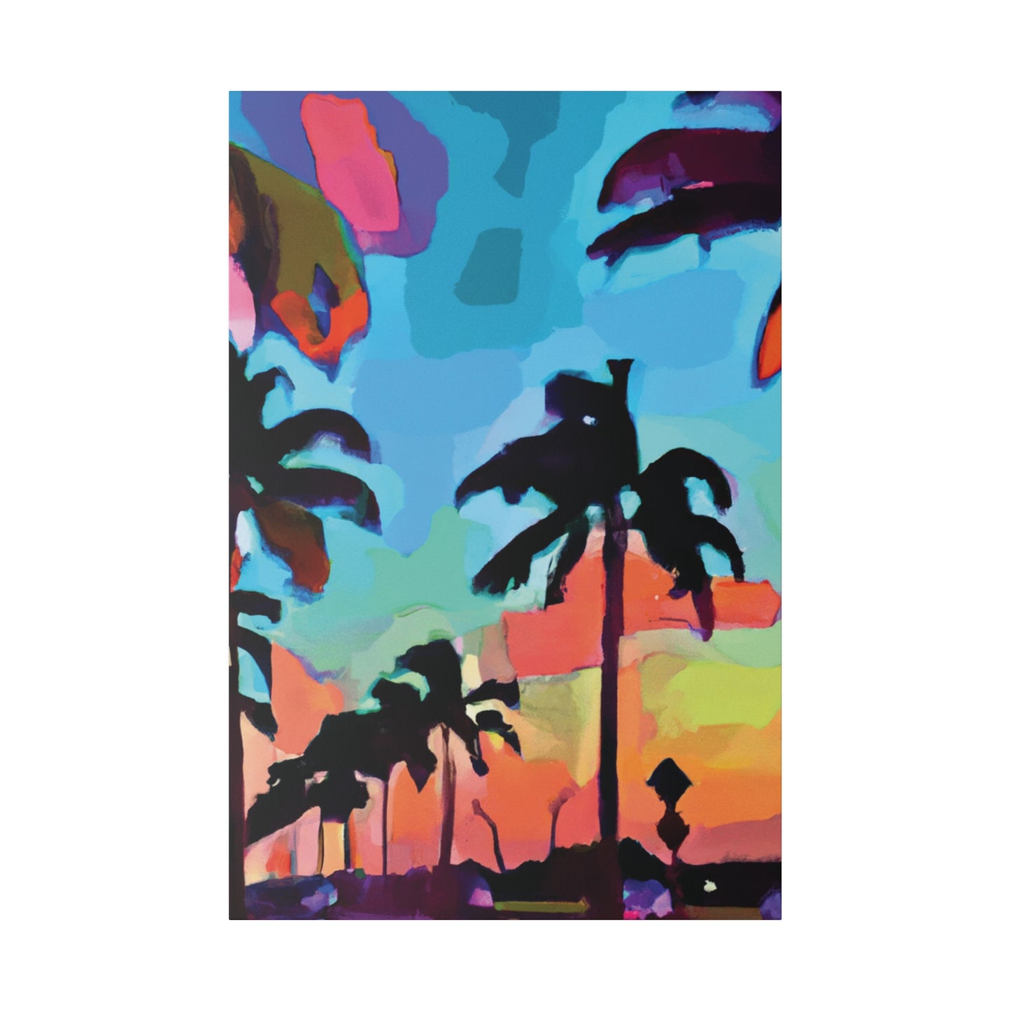 7439V - Miami Beach Sunset Painting Print | Miami | Beach | Sunset | Poster | Home Decor | Wall Art | Canvas