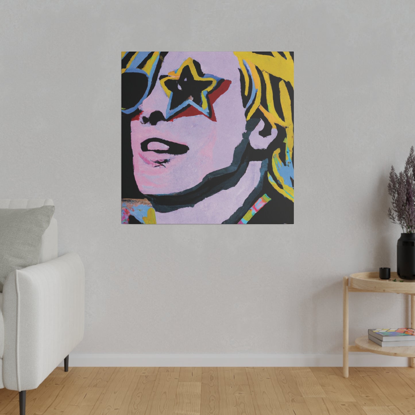 5027F - Rockstar Painting Print | Face | Abstract | Poster | Home Decor | Wall Art | Music Art | Canvas