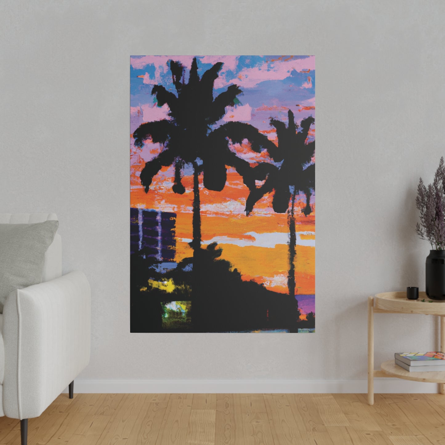 4756G - Miami Beach Sunset Painting Print | Miami | Beach | Sunset | Poster | Home Decor | Wall Art | Canvas
