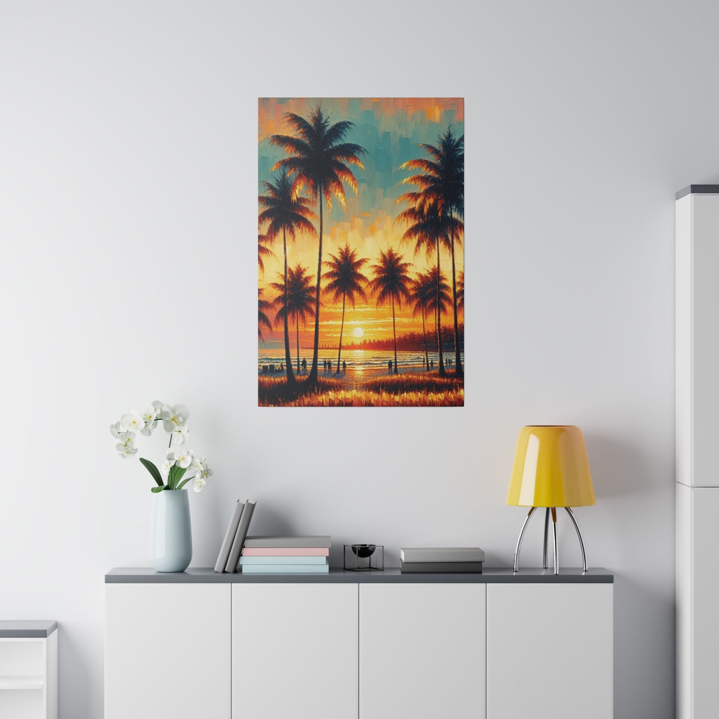 2753B - miami beach art, sunset background, ocean art work, beach art work, sunset designs, miami beach painting, miami beach print