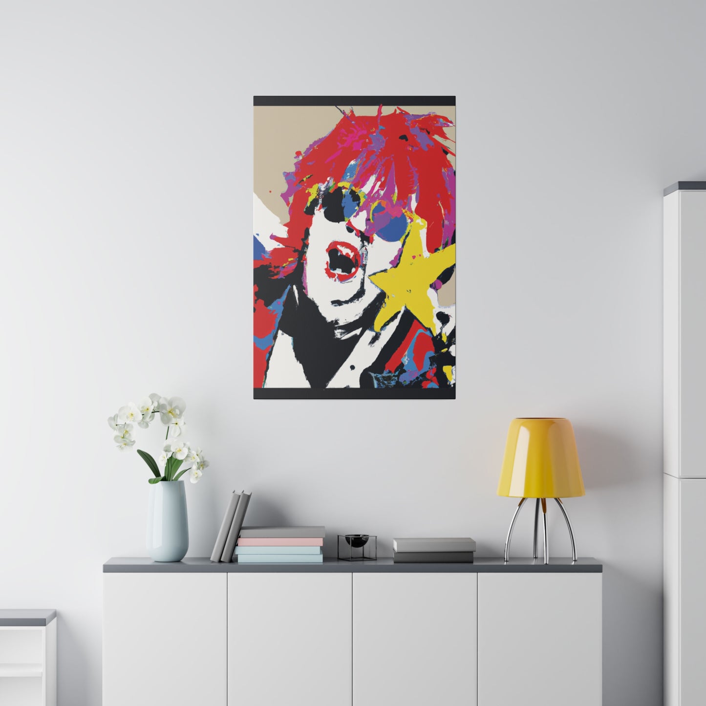 8717H - Rockstar Painting Print | Face | Abstract | Poster | Home Decor | Wall Art | Music Art | Canvas