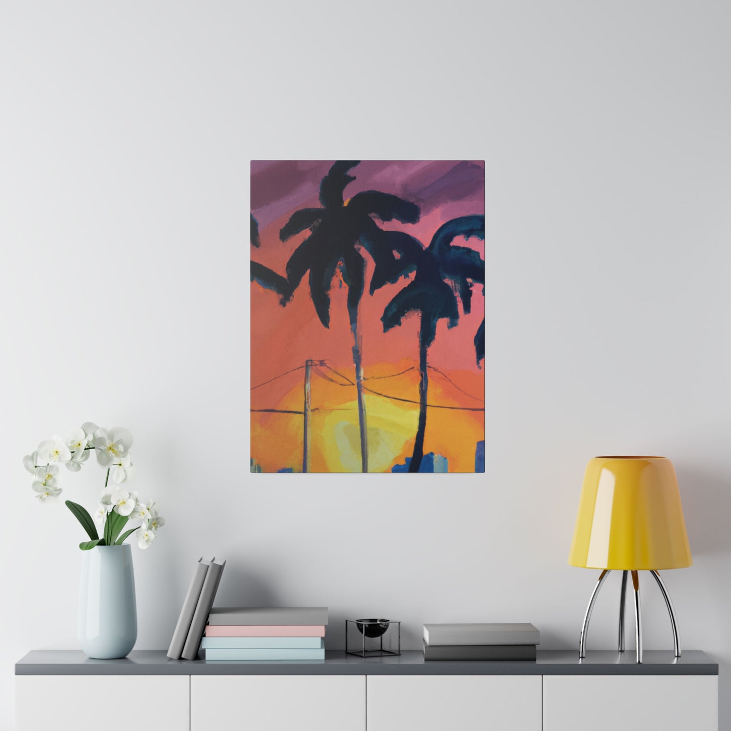 2524F - Miami Beach Sunset Painting Print | Miami | Beach | Sunset | Poster | Home Decor | Wall Art | Canvas