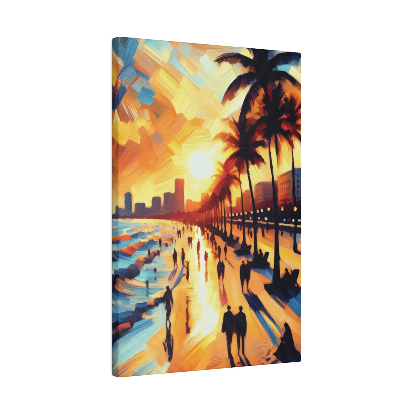 7846G - Miami Beach Sunset Painting Print | Miami | Beach | Sunset | Poster | Home Decor | Wall Art | Canvas