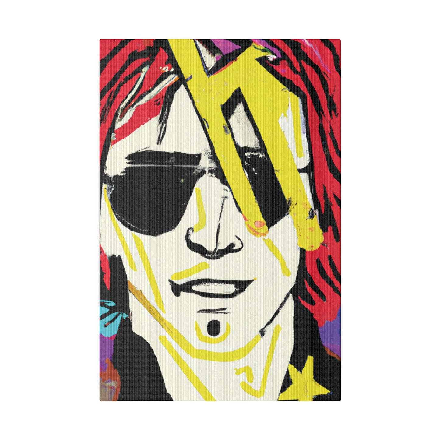 7106Z - Rockstar Painting Print | Face | Abstract | Poster | Home Decor | Wall Art | Music Art | Canvas