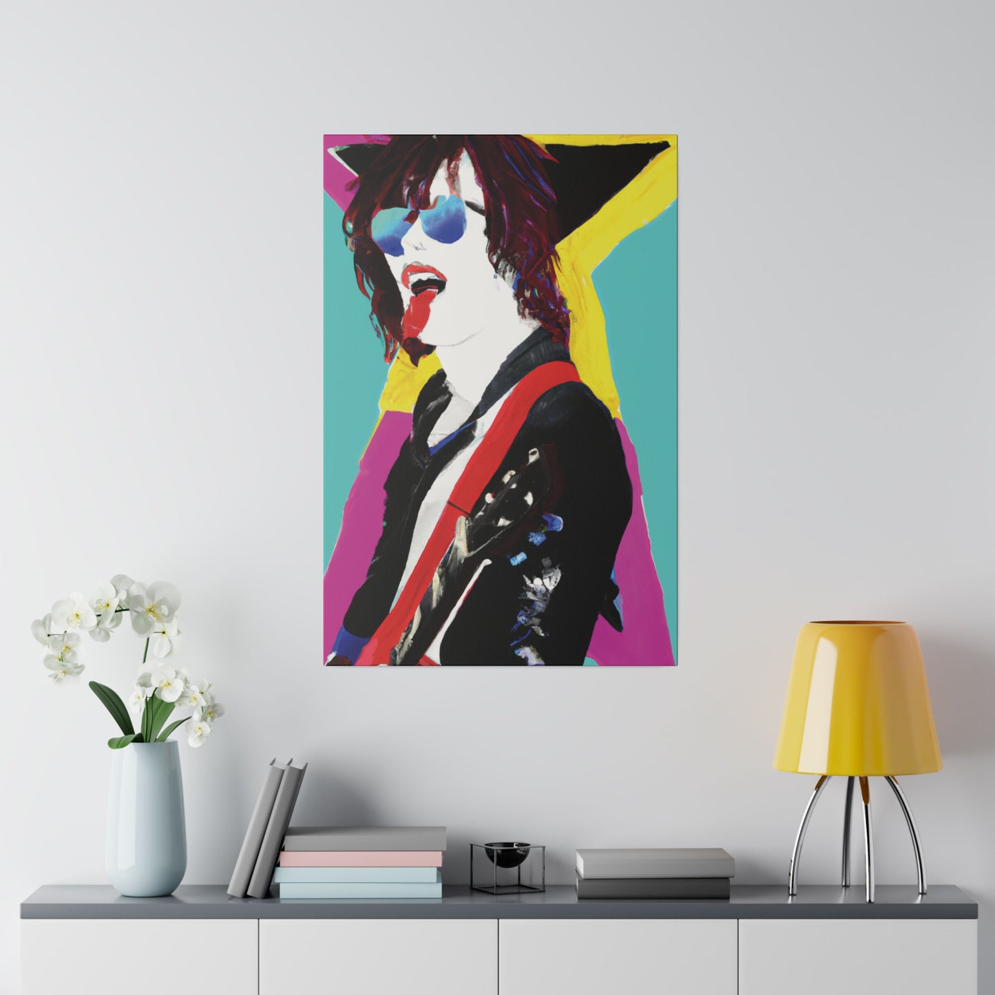 8865A - Rockstar Painting Print | Face | Abstract | Poster | Home Decor | Wall Art | Music Art | Canvas