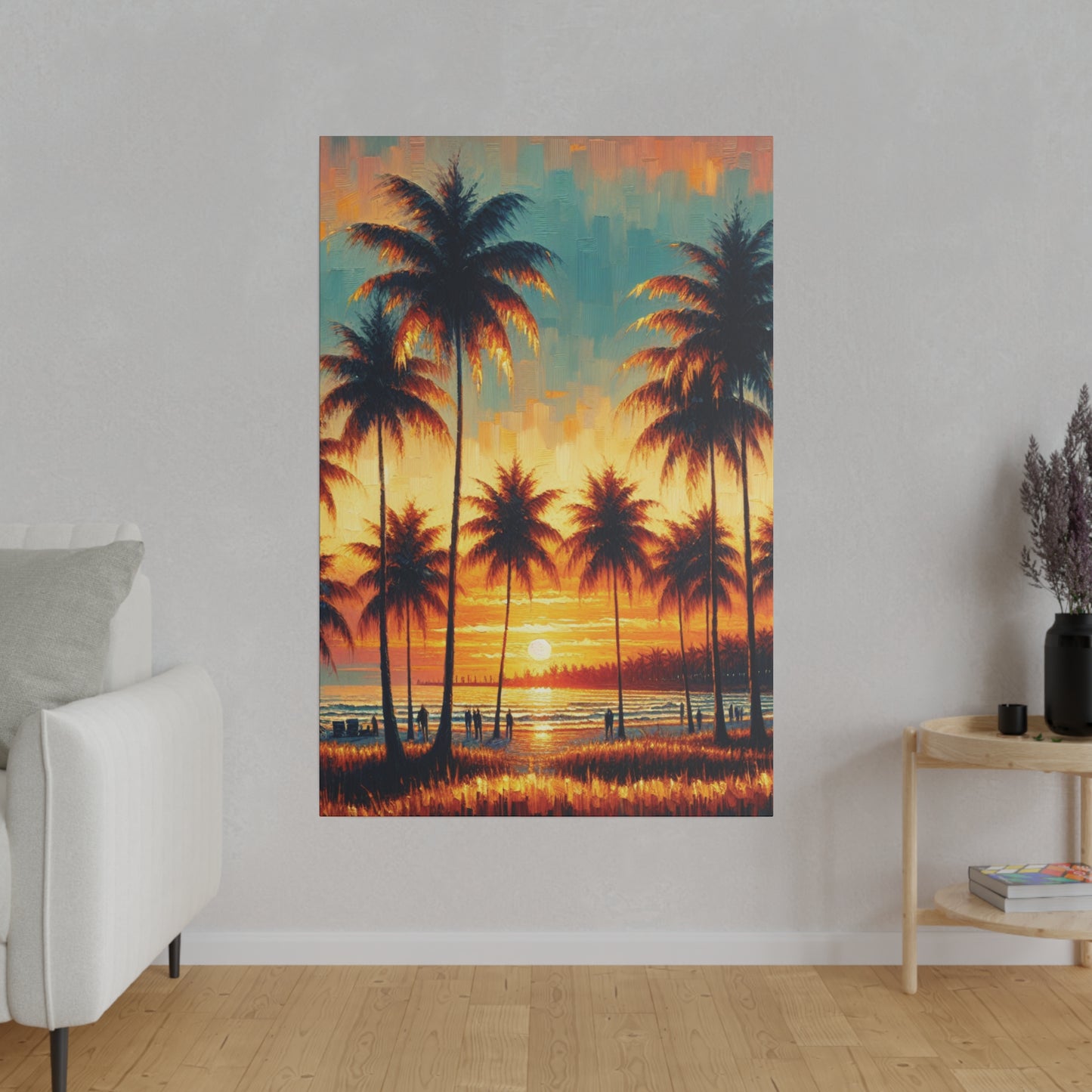 2753B - miami beach art, sunset background, ocean art work, beach art work, sunset designs, miami beach painting, miami beach print