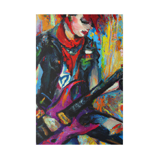 3298K - Rockstar Oil Painting Style Print | Poster | Music Art | Home Decor | Wall Art | Canvas