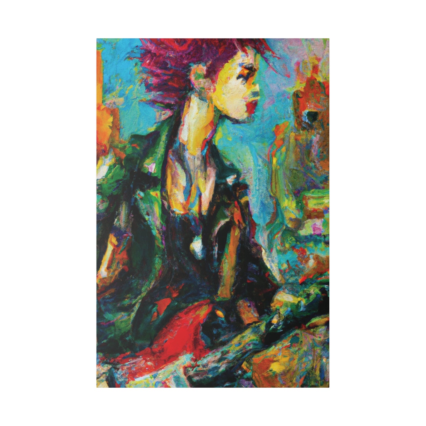 7063X - Rockstar Oil Painting Style Print | Poster | Home Decor | Wall Art | Music Art | Canvas