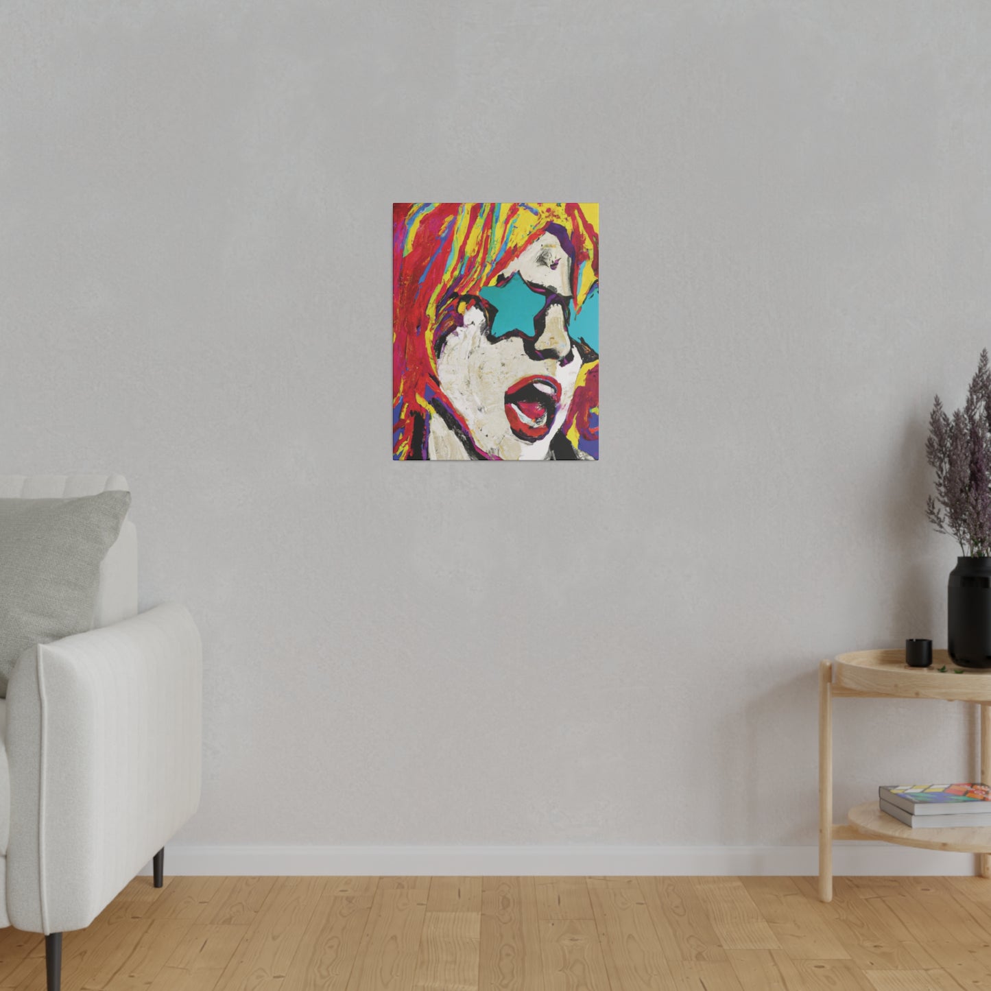8876G - Rockstar Painting Print | Face | Abstract | Poster | Home Decor | Wall Art | Music Art | Canvas