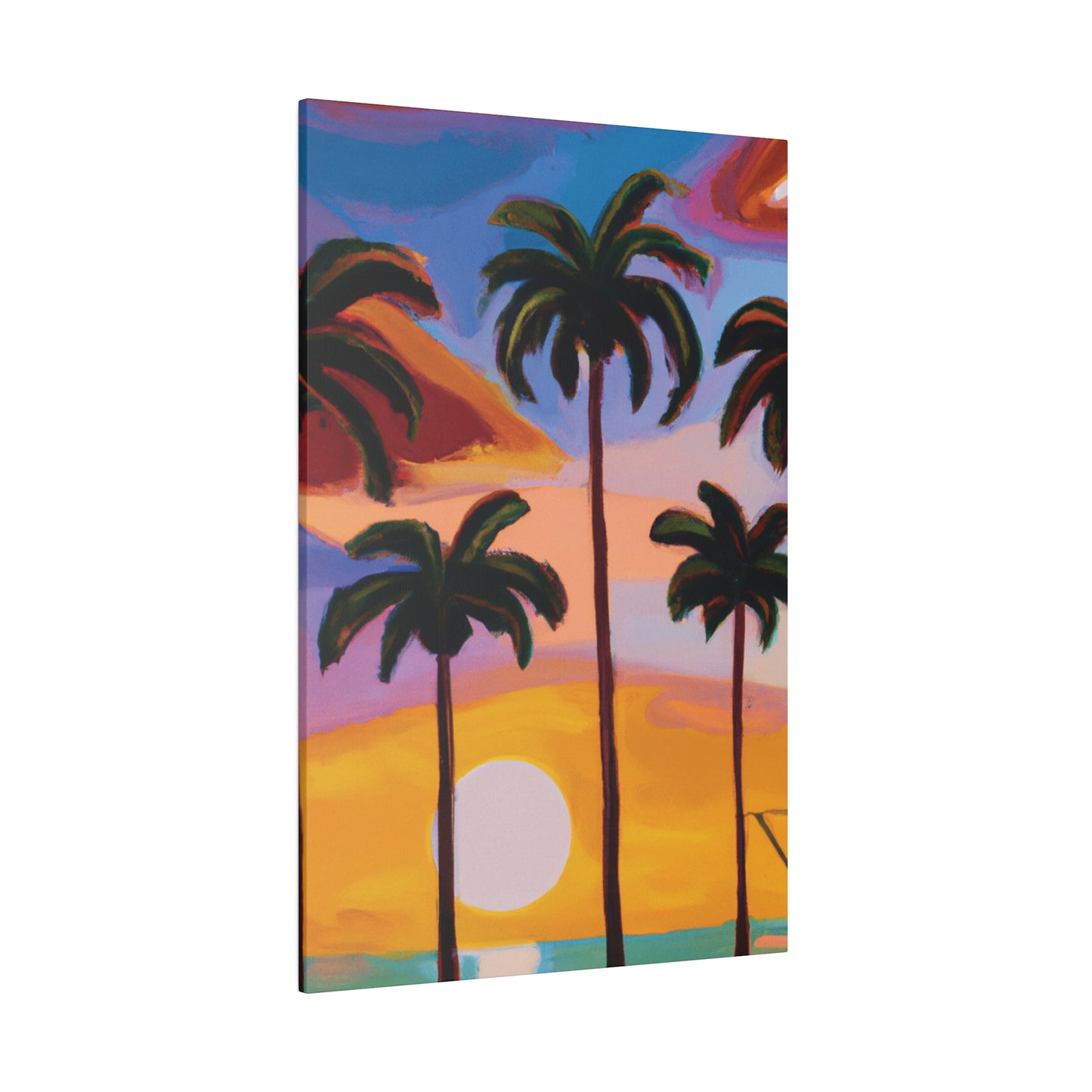 3282K - Miami Beach Sunset Painting Print | Miami | Beach | Sunset | Poster | Home Decor | Wall Art | Canvas