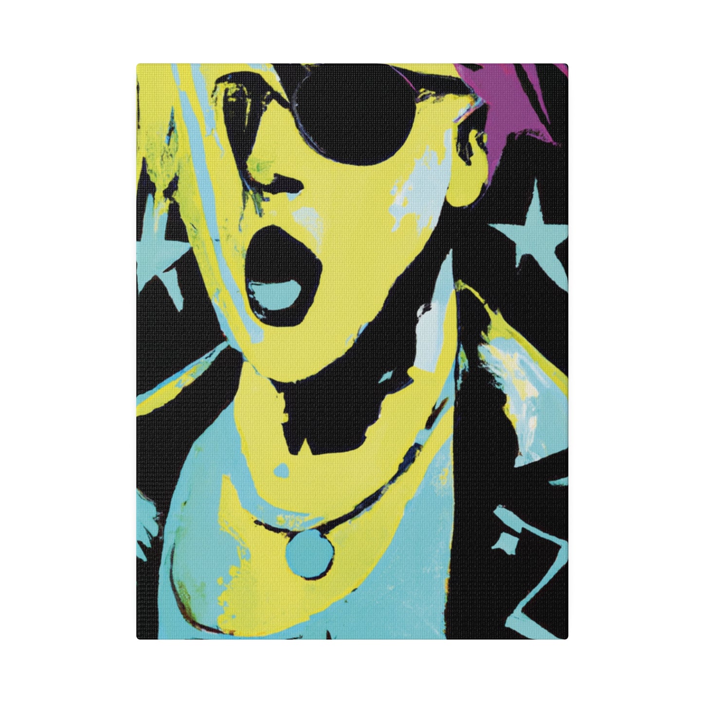 432K - Rockstar Painting Print | Face | Abstract | Poster | Home Decor | Wall Art | Music Art | Canvas